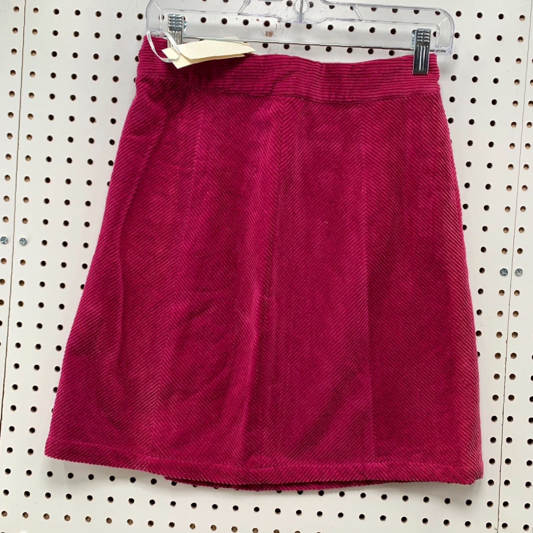 Vintage VINTAGE FRNCH Corduroy Skirt Women's Small Fuchsia Pink Knee-Length A-Line Button 90s Fashion Size 28" / US 6 / IT 42 - 7 Thumbnail