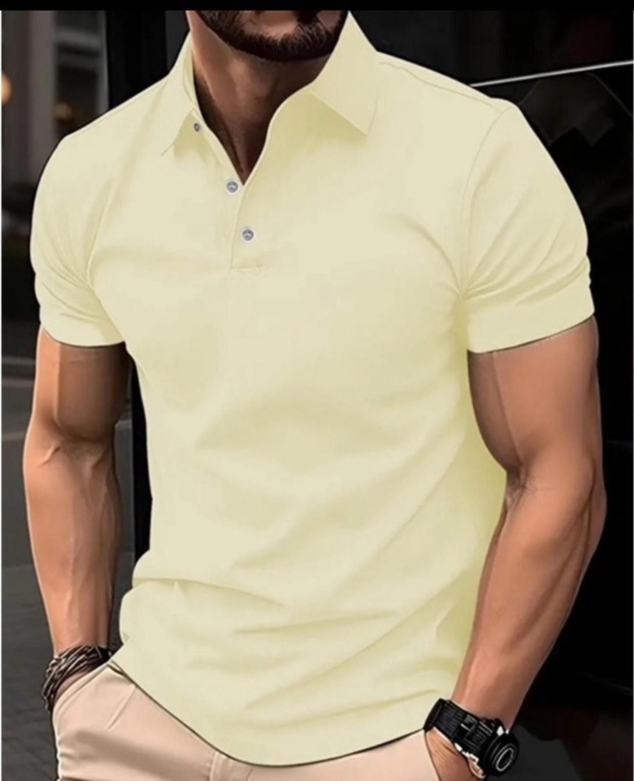 Unknown London Light Yellow Colored 2XL Men’s Polo Shirt Size US XXL / EU 58 / 5 - 2 Thumbnail