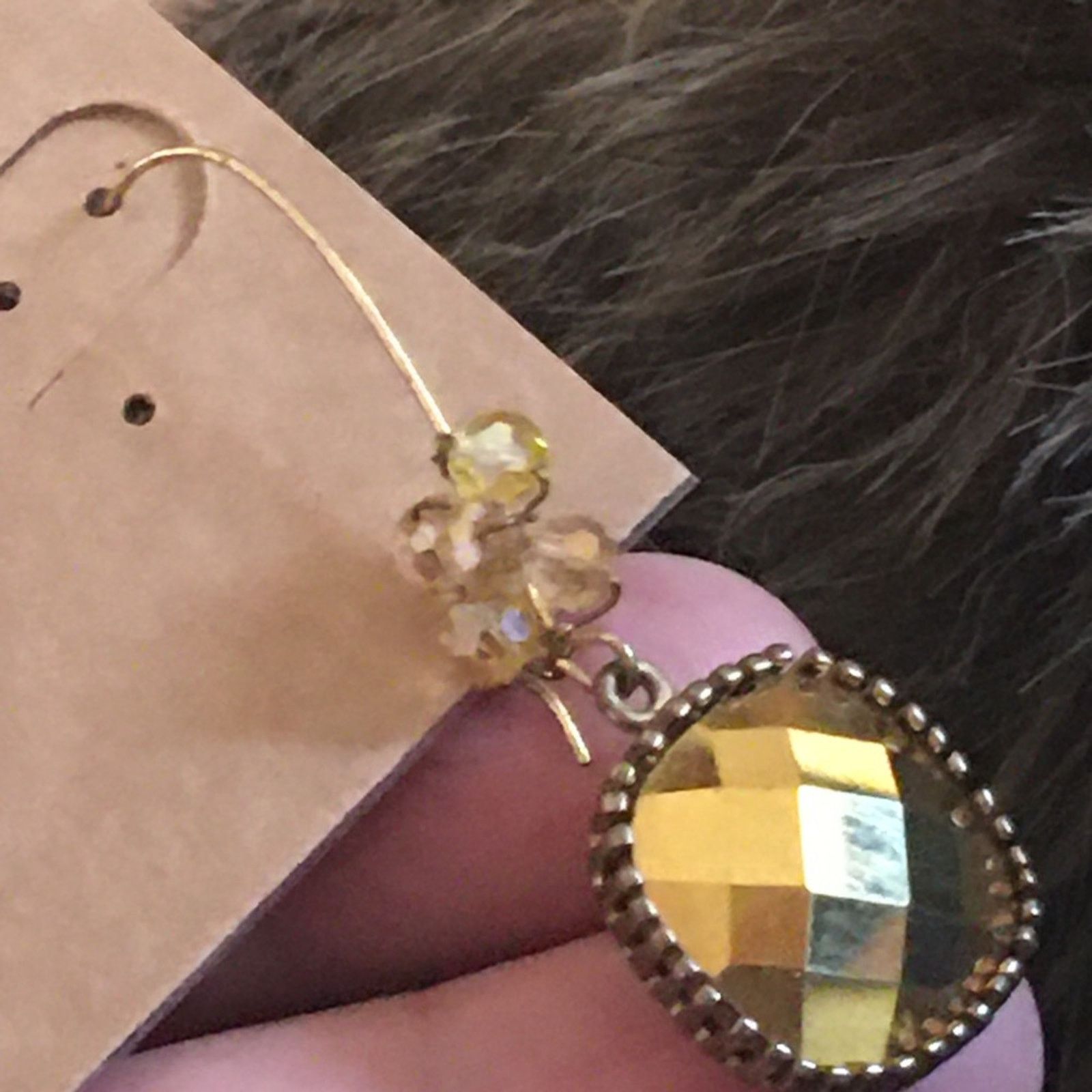 Vintage Vintage repurpose faceted gold glass ear wires Size ONE SIZE - 5 Thumbnail