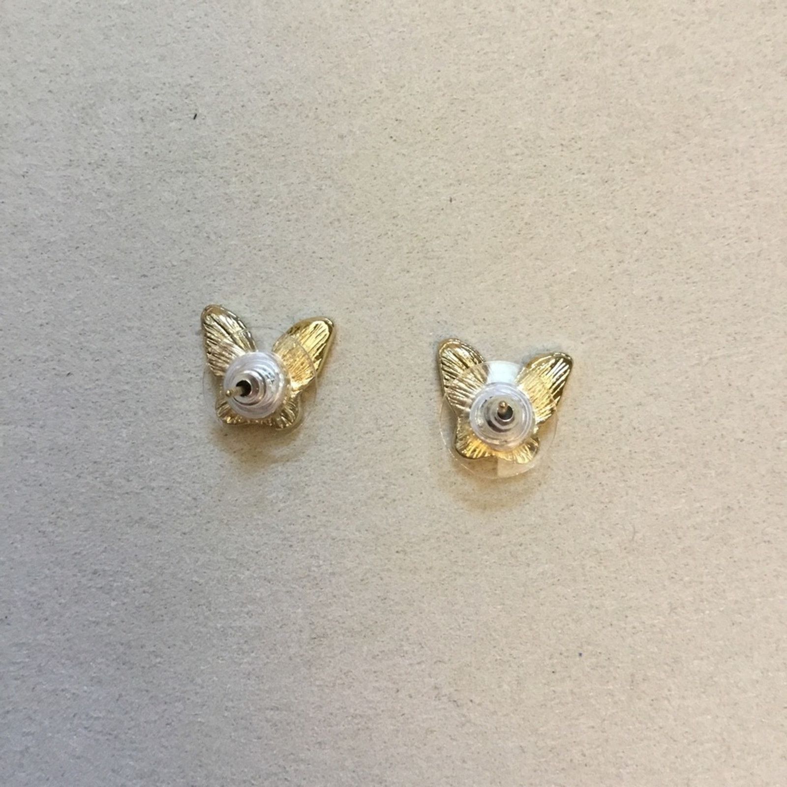 Other Gold & White Butterfly Shaped Stud Earrings Size ONE SIZE - 6 Thumbnail