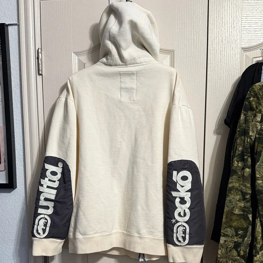Ecko Unltd. Ecko Unltd Y2K Ivory Full Zip Embroidered Logo Hoodie Size US XL / EU 56 / 4 - 3 Thumbnail