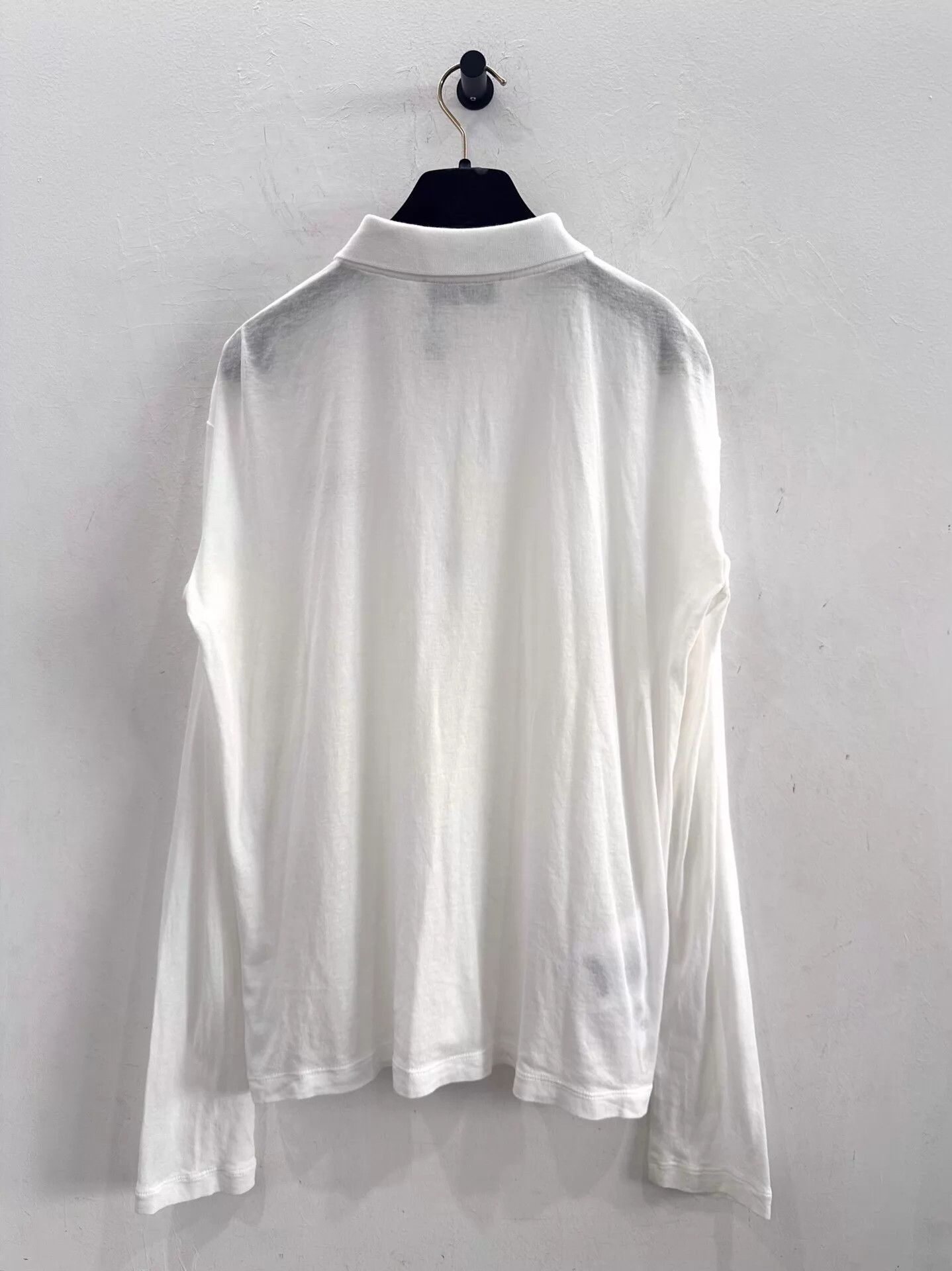 Miu Miu MIU MIU Women's White Longsleeve Polo Shirt Black Logo S Size S / US 4 / IT 40 - 3 Thumbnail