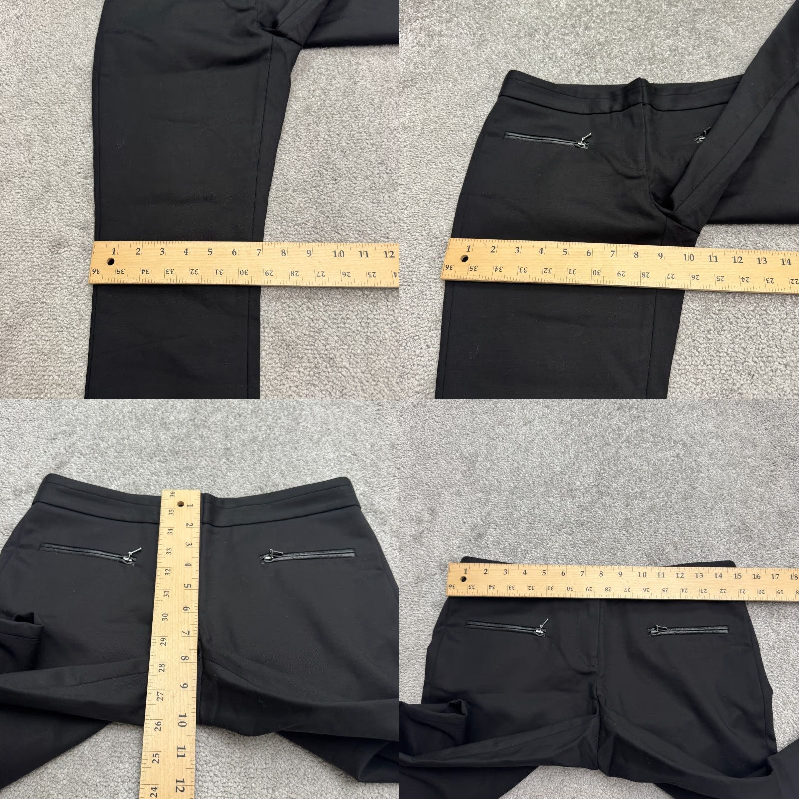 Club Monaco Club Monaco Pants Womens 4 Black Mid Rise Ankle Pockets Dress Pants Flat Front Career Work Regular Fit Size 27" / US 4 / IT 40 - 9 Thumbnail