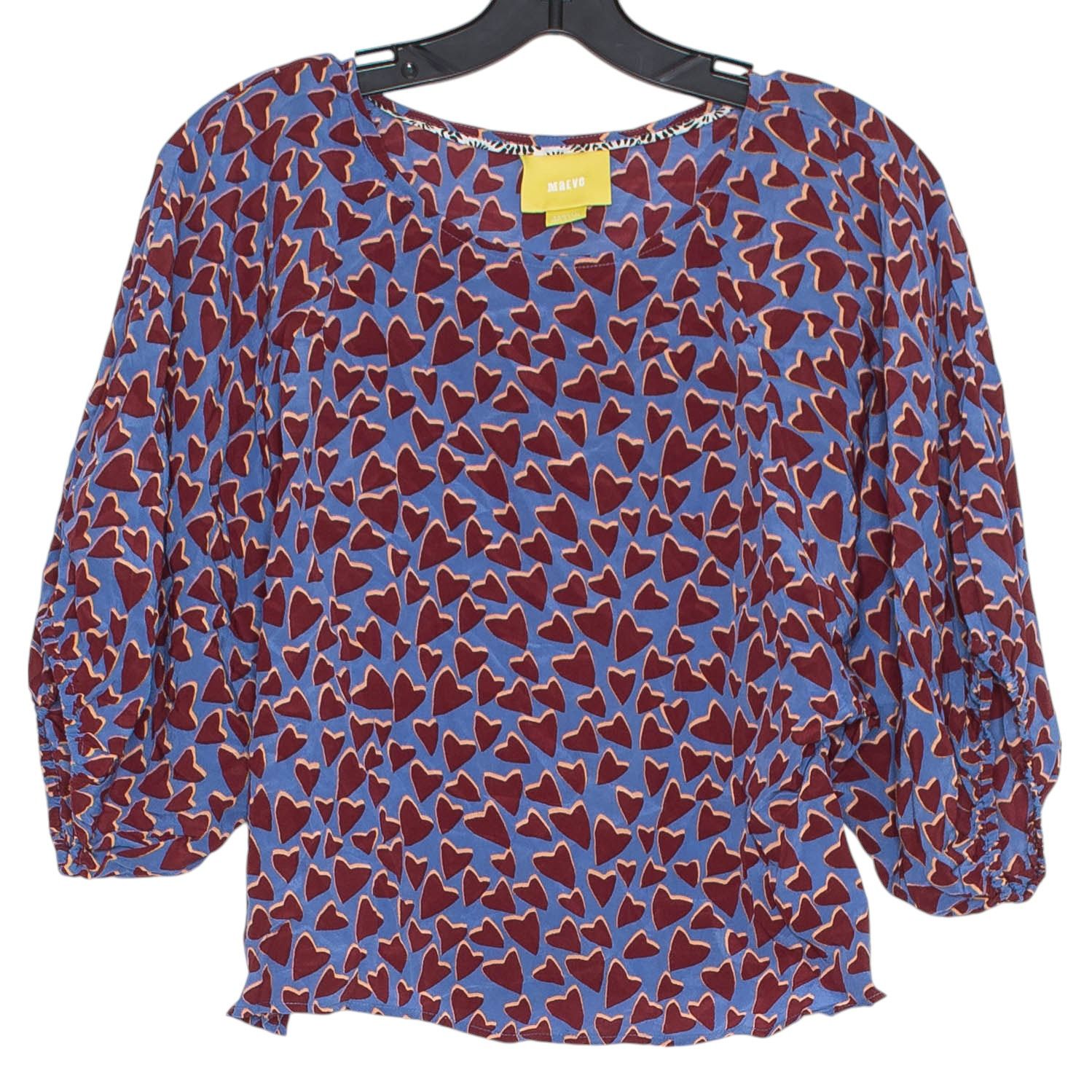 Anthropologie Maeve Anthropologie Silk Top XS Heart Abstract Boho Artsy Size XS / US 0-2 / IT 36-38 - 1 Thumbnail
