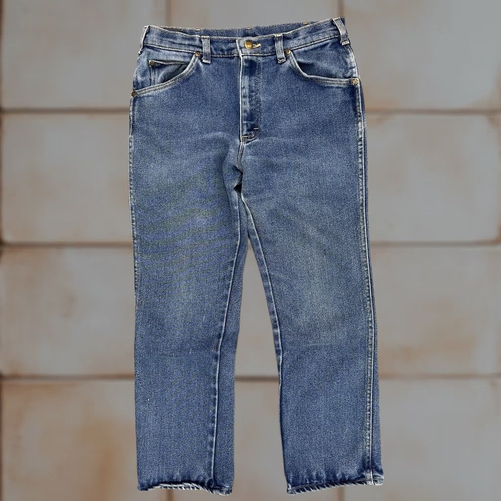 Lee VINTAGE Lee Riders Denim Jeans 30 X 28 Men’s 70s 80s USA Denim Jeans Regular Mens Blue 28in Inseam Authentic Lee Riders Straight Jeans Size US 30 / EU 46 - 1 Thumbnail