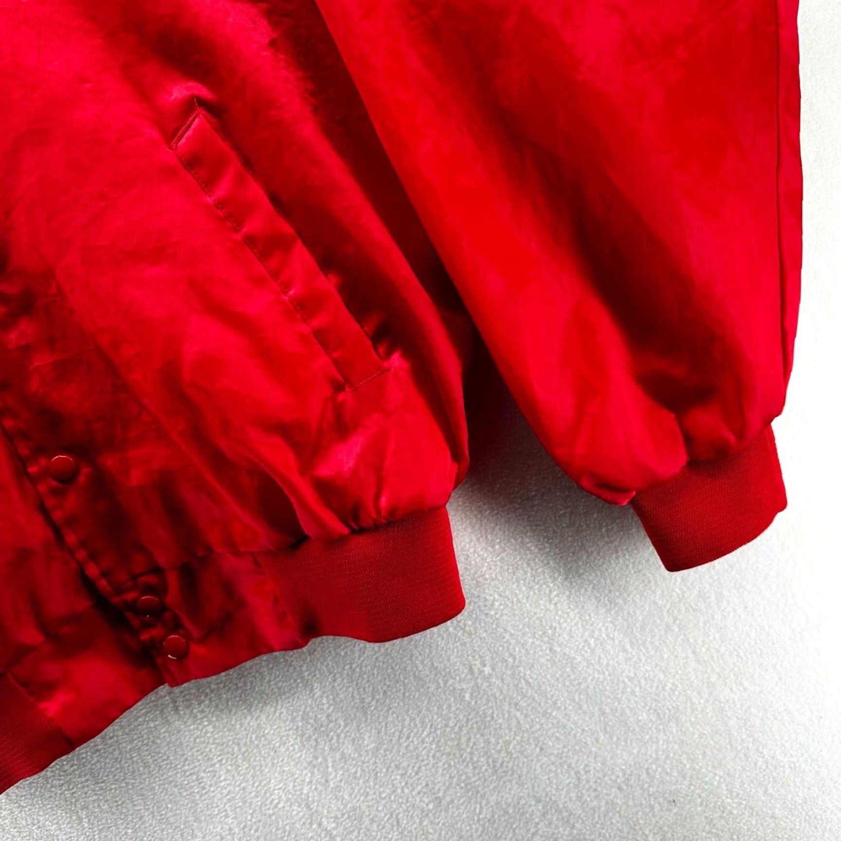Vintage VINTAGE Eagle Athletic Club Nylon Bomber Jacket Mens XL Red Satin 90s Baseball Gym Racing Snap Closure Mid-Length Jacket Size US XL / EU 56 / 4 - 5 Thumbnail