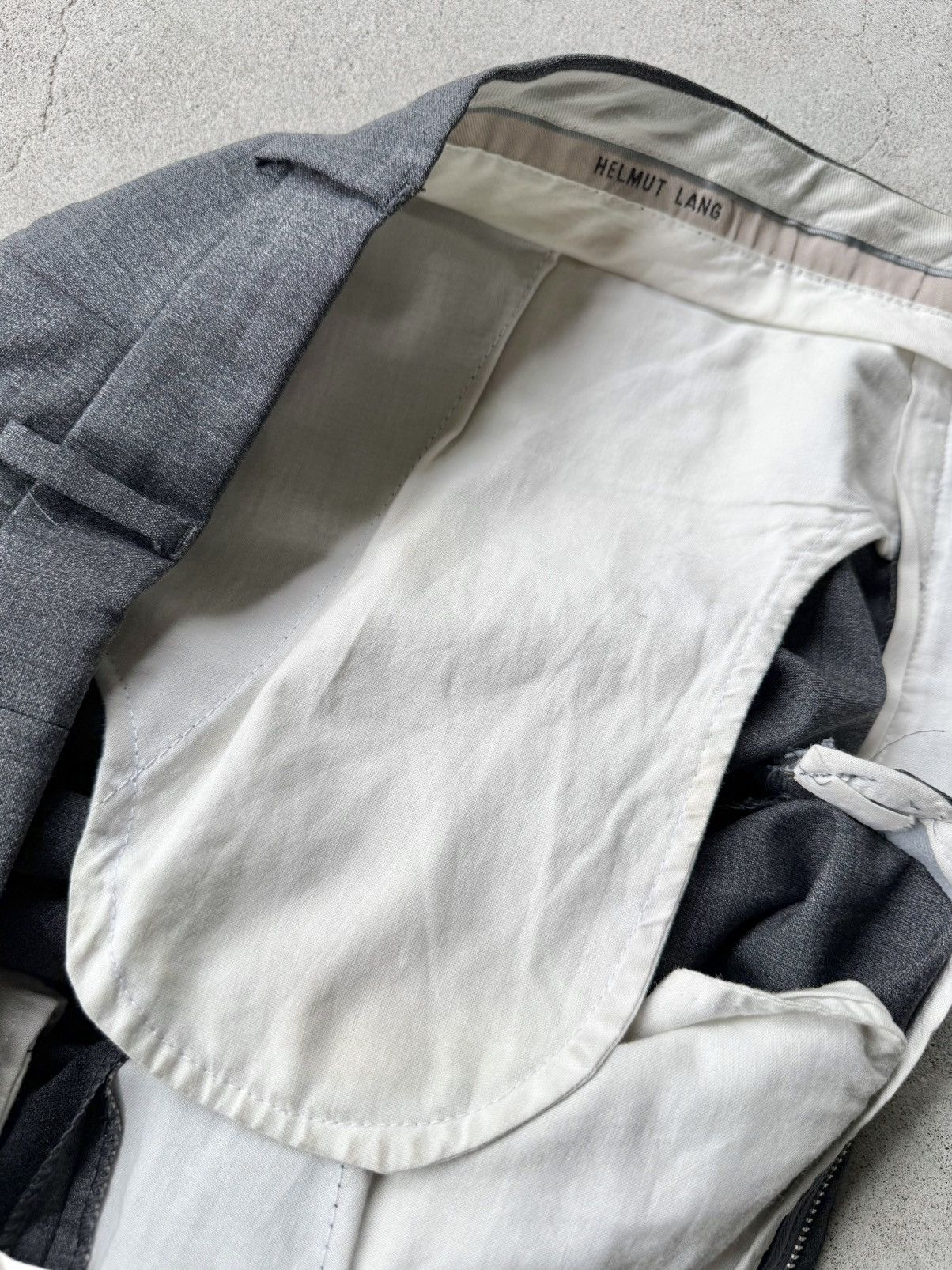 Helmut Lang 90s HELMUT LANG Archive Dark Gray Wool Slacks Size US 27 - 13 Thumbnail