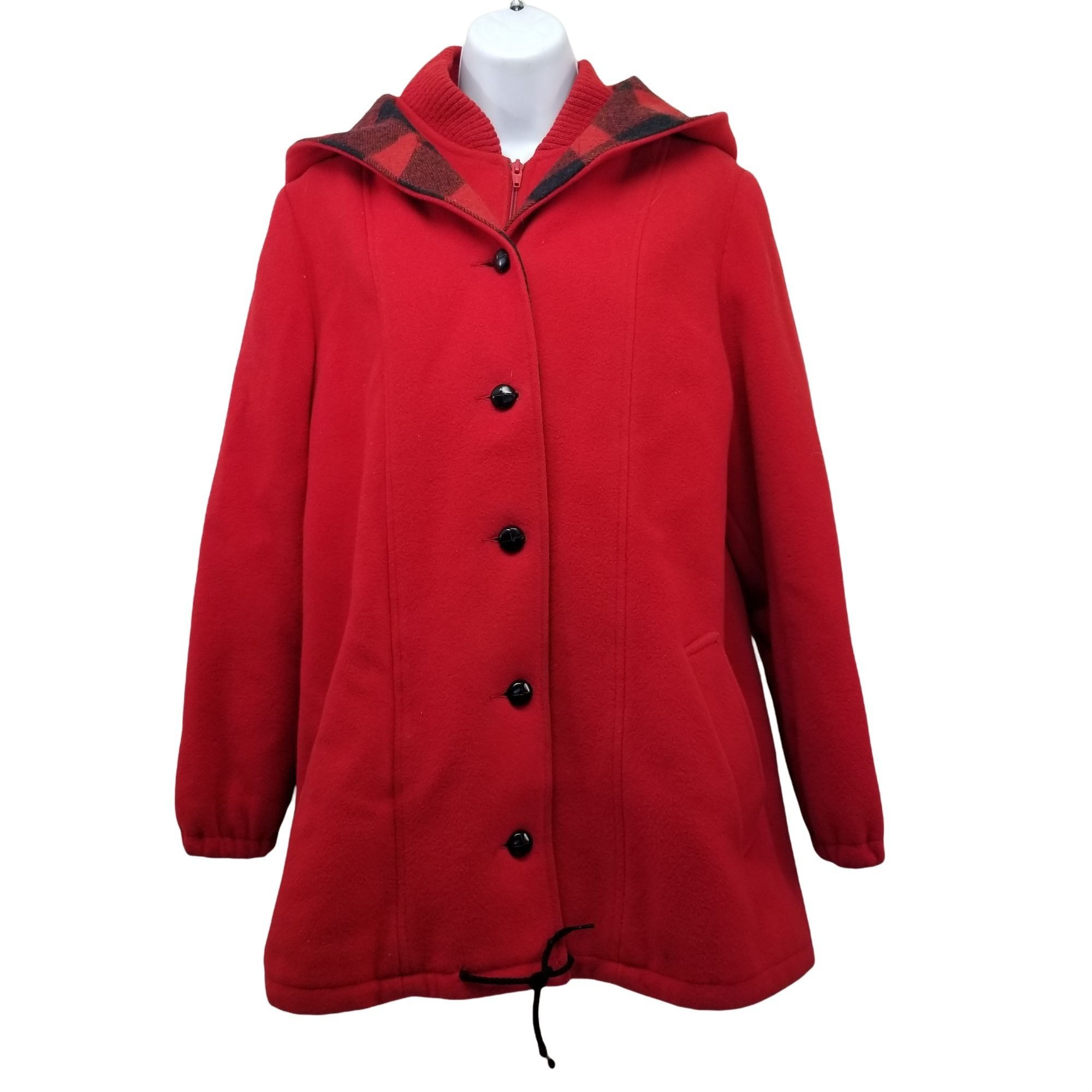 Mackintosh Mackintosh 12 Red Wool Vest Coat Vintage Plaid Hood Winter L Size XL / US 12-14 / IT 48-50 - 1 Thumbnail