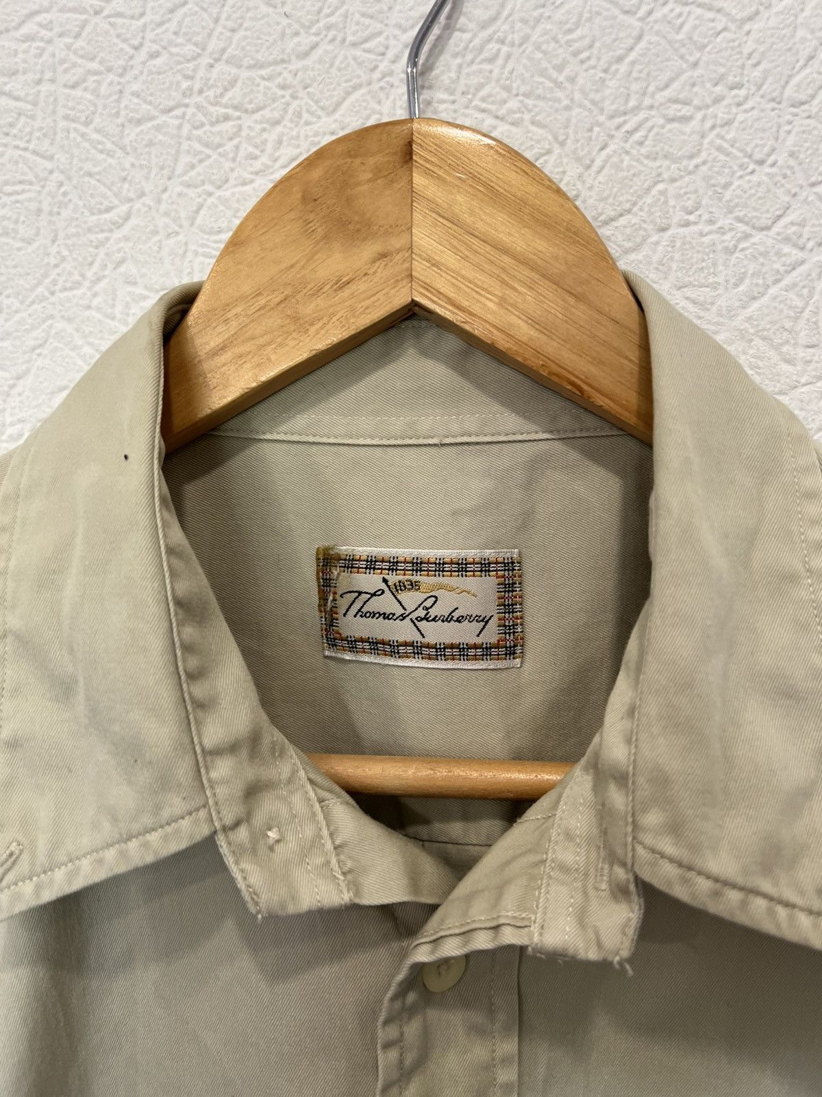 Burberry Thomas Burberry Beige Button Shirt Classic Vintage Size US XL / EU 56 / 4 - 4 Thumbnail