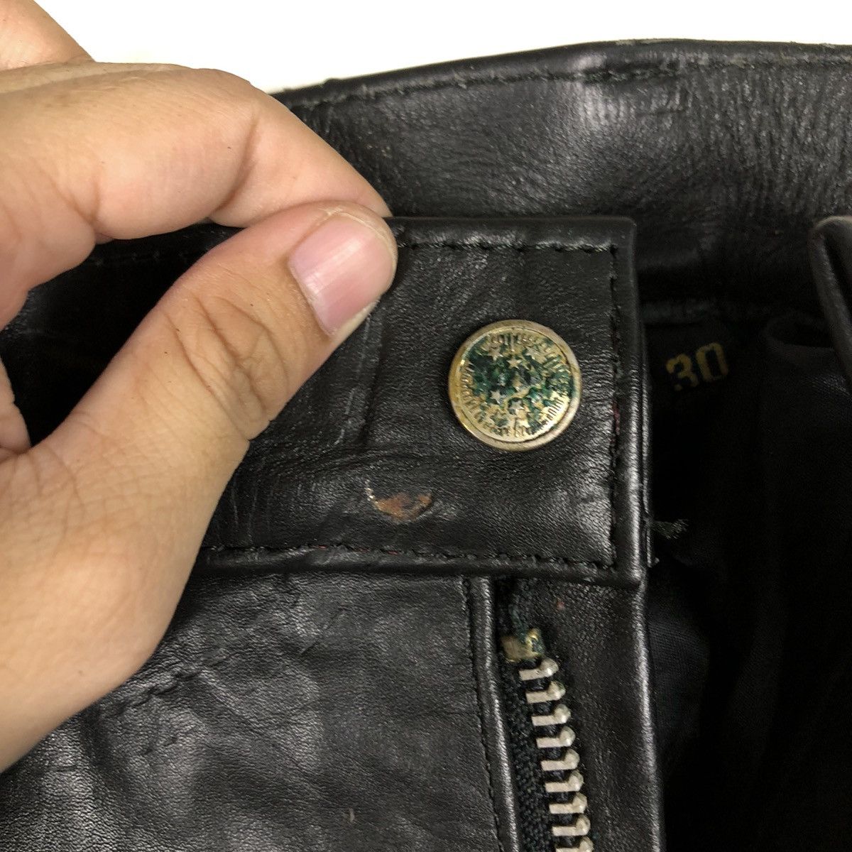 Toyo Enterprises ☄️True Vintage 1940 Leather Pants Military Army Work Size US 28 / EU 44 - 10 Thumbnail