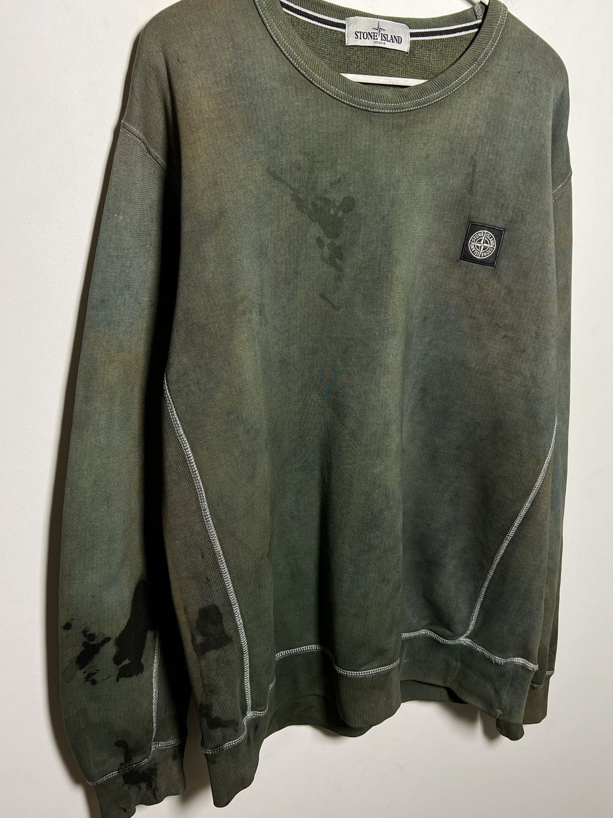 Stone Island Stone Island vintage crewneck overdyed hand corrosion Size US XXL / EU 58 / 5 - 8 Thumbnail