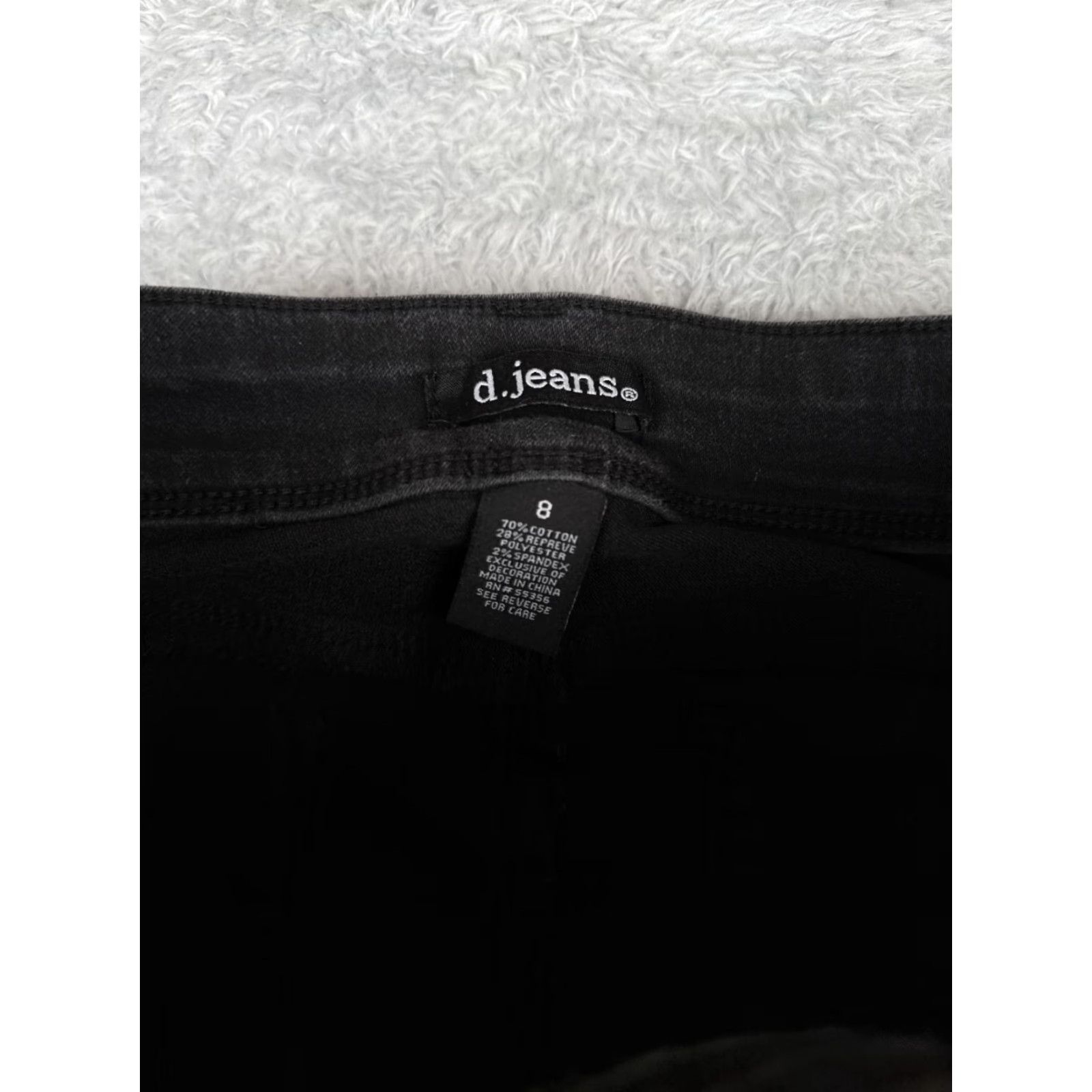 Vintage D. Jeans Women Jeans Black 8 Mid Rise Skinny Denim 28x27 5-Pocket Rhinestone Distressed Cotton Regular Size 30" / US 8 / IT 44 - 6 Thumbnail