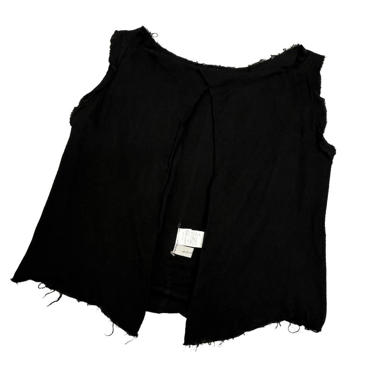 Yohji Yamamoto Yohji Yamamoto Femme - Raw Edge Sleeveless Blouse Top Black Size XS / US 0-2 / IT 36-38 - 11 Thumbnail