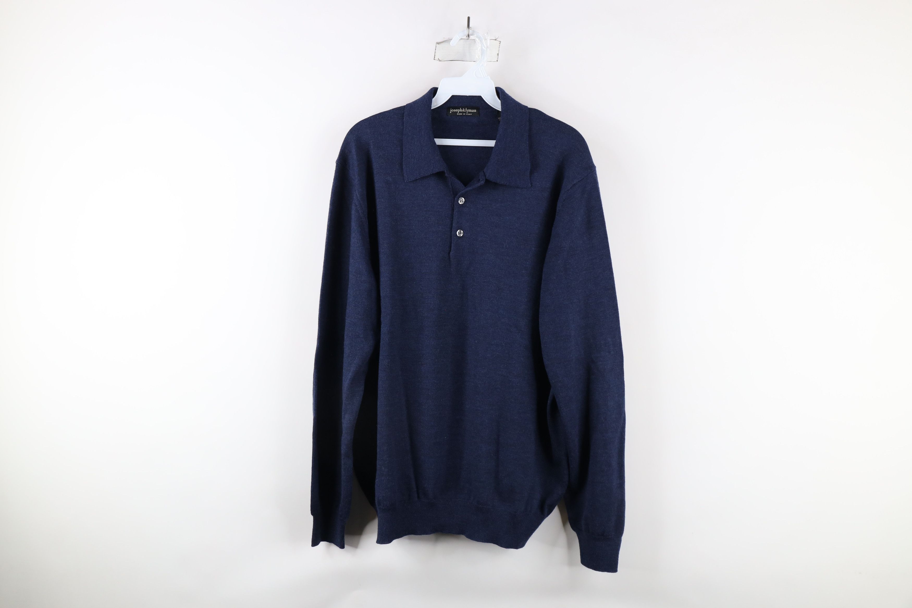 Vintage Vintage 90s Streetwear Merino Wool Knit Collared Sweater Size US L / EU 52-54 / 3 - 1 Thumbnail