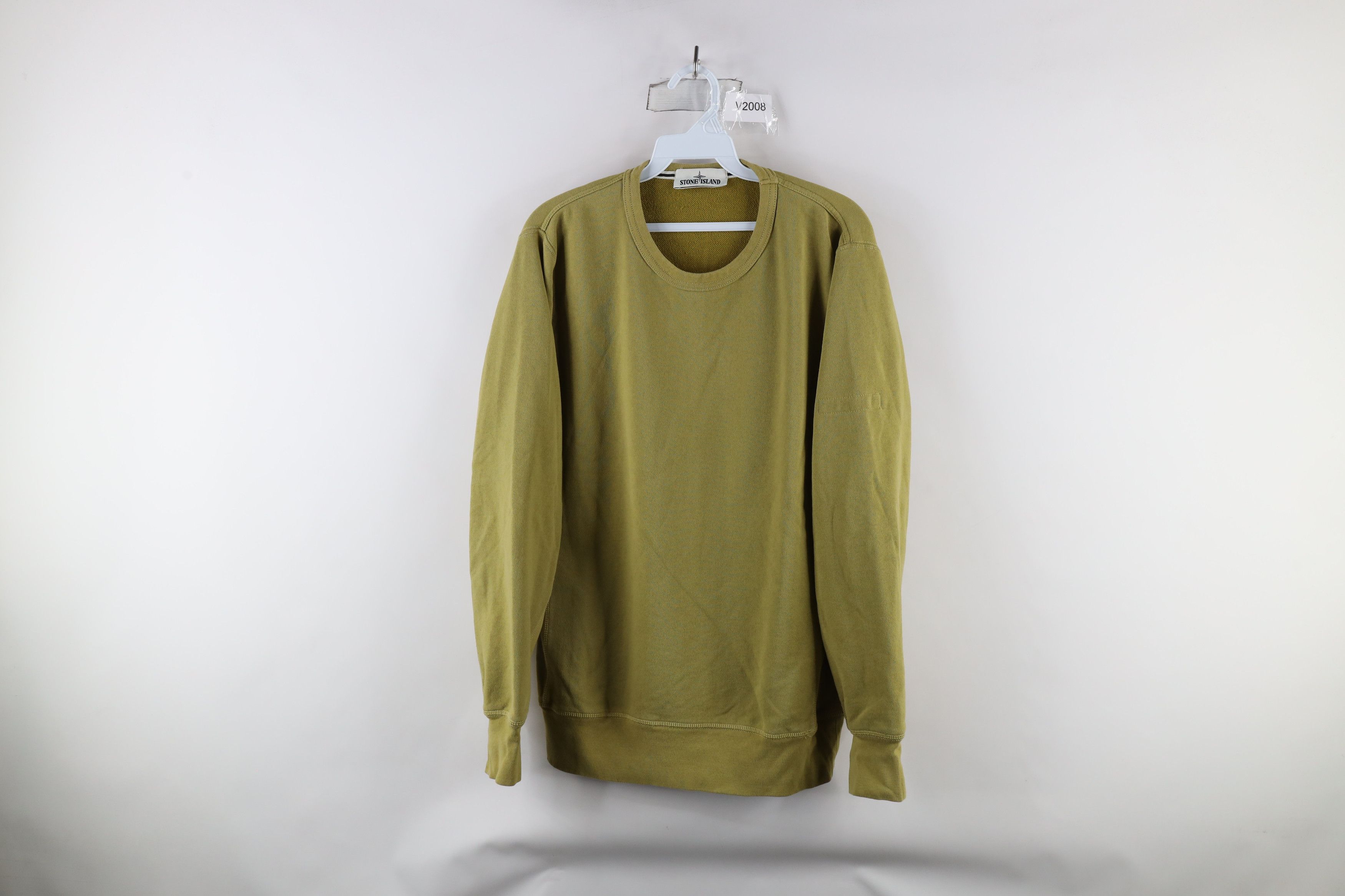 Stone Island × Vintage Stone Island French Terry Crewneck Sweatshirt Light Green Size US L / EU 52-54 / 3 - 1 Thumbnail