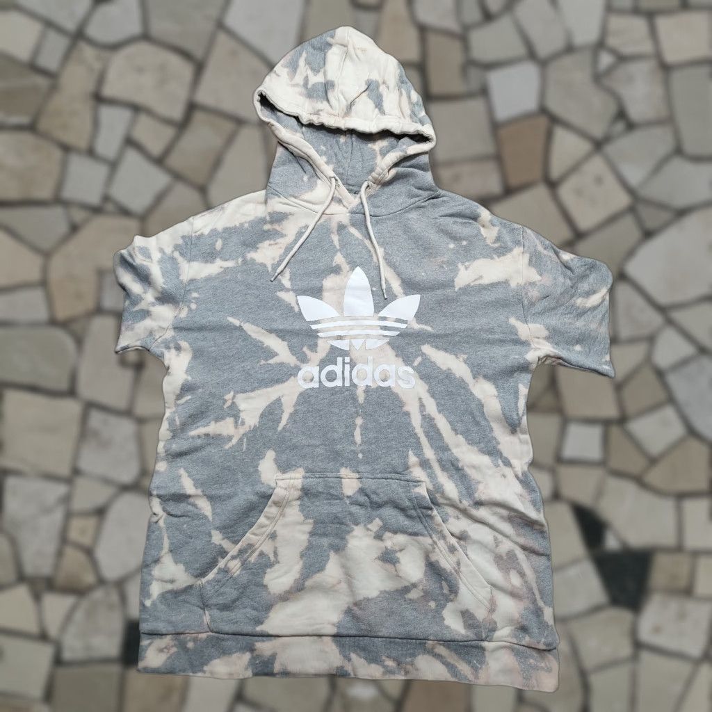 Adidas Adidas Hoodie Mens M Tie Dye Acid Wash Gray Sweatshirt Logo Embroidered Pullover Size US M / EU 48-50 / 2 - 1 Thumbnail