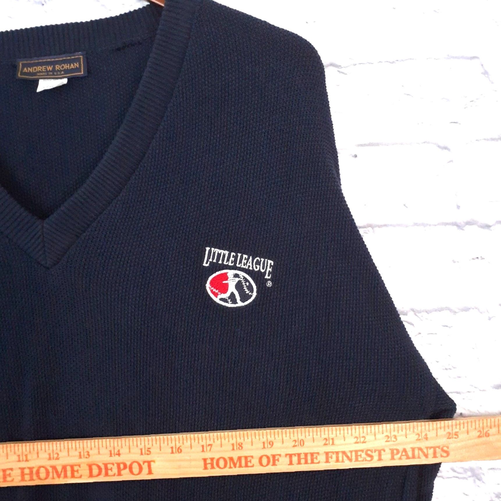 Vintage VINTAGE Andrew Rohan Baseball Knit Sweater Mens XL Blue Cotton Pullover Long Sleeve V-Neck Size US XL / EU 56 / 4 - 7 Thumbnail