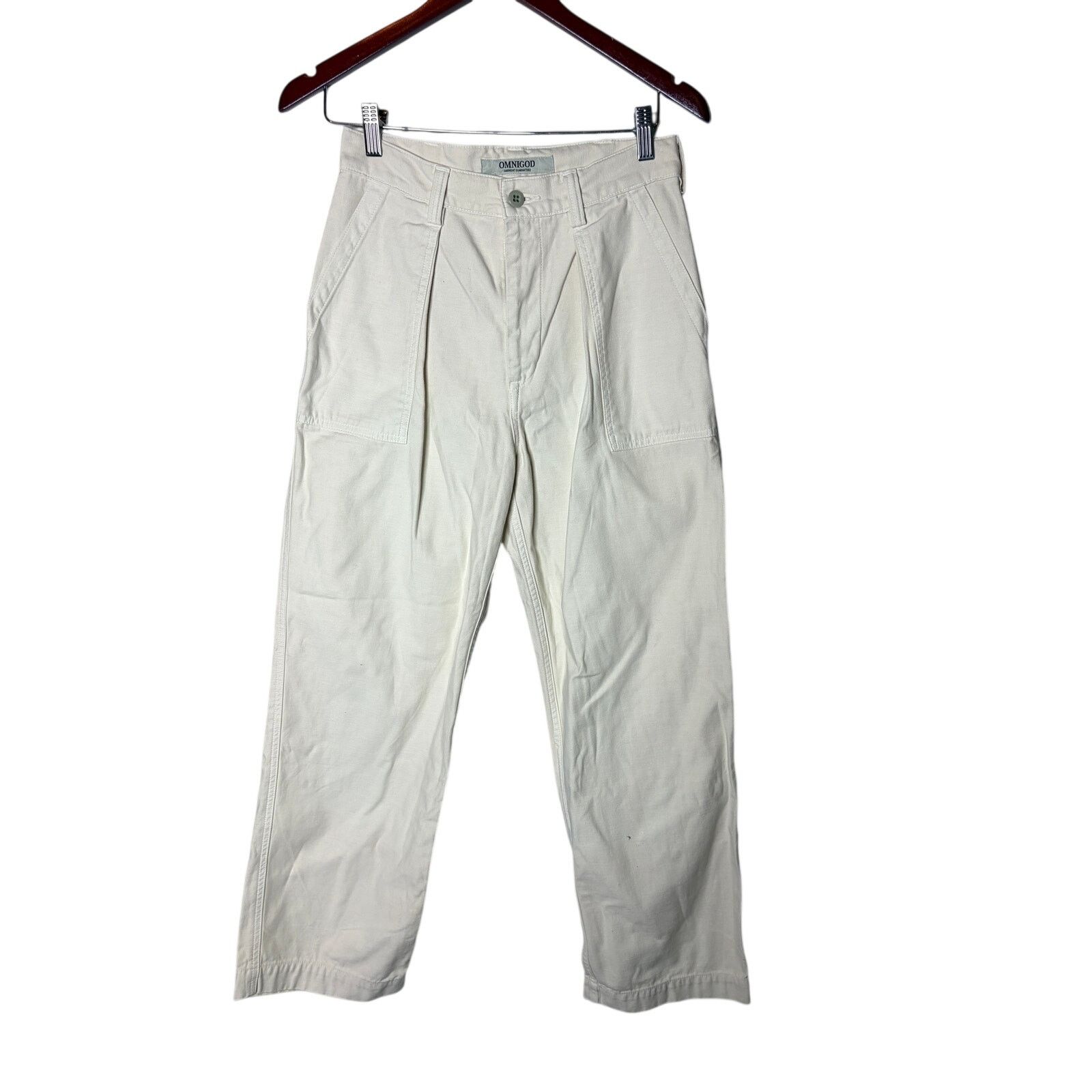 OMNIGOD Omnigod Women’s Ivory Workwear Pants sz 1 Japanese Utility Size 24" / US 00 / IT 34 - 1 Thumbnail