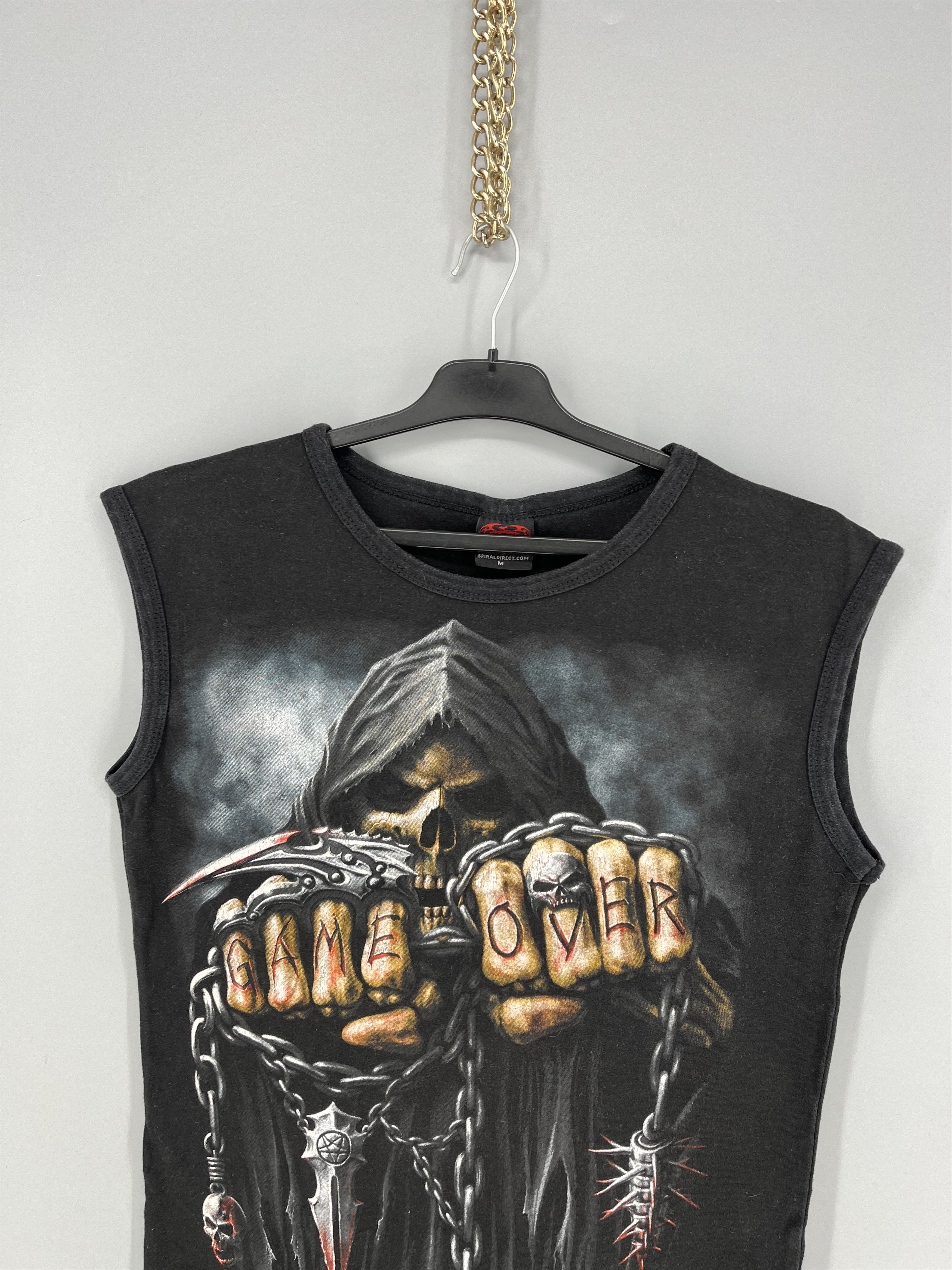 Band Tees Spiral T Shirt Gothic Dark Black Unisex GAME OVER Size US M / EU 48-50 / 2 - 6 Thumbnail
