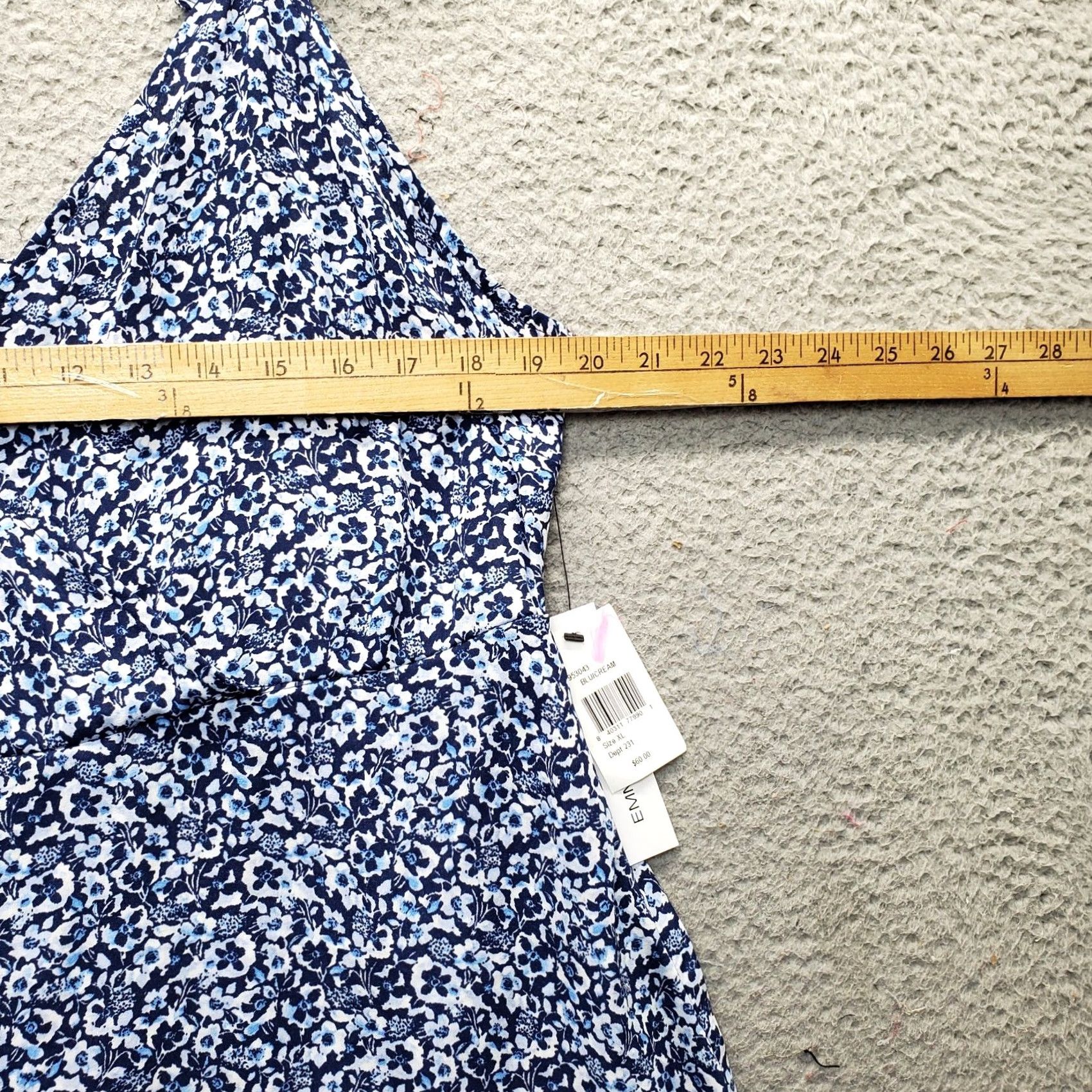 Vintage Emma & Michele Sheath Dress Womens XL Multi Floral Layered Hem Flutter Sleeve Dress Size XL / US 12-14 / IT 48-50 - 3 Thumbnail