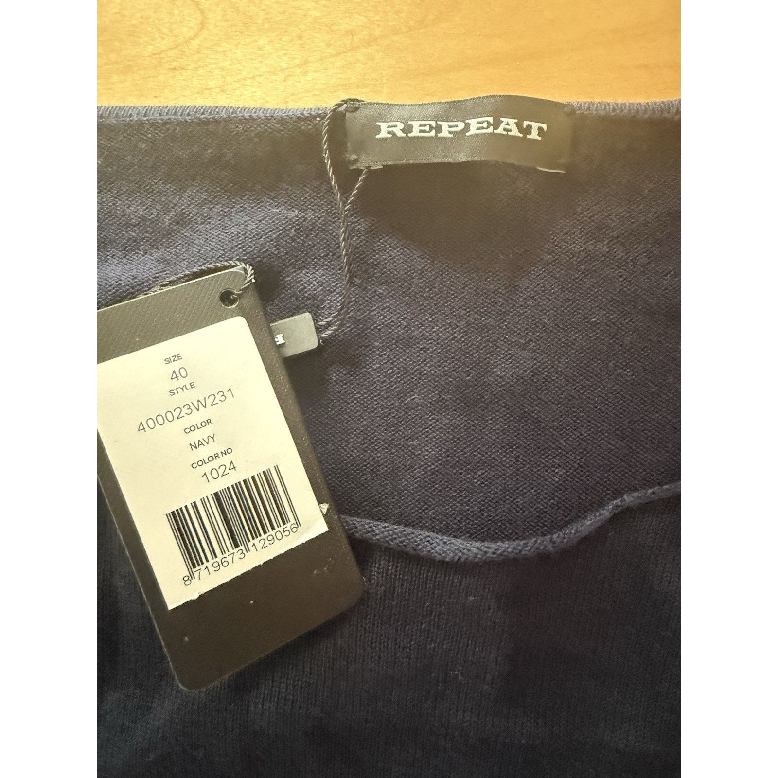 Other NWT Repeat Cotton Blend Navy Lightweight Sweater 40 M Size M / US 6-8 / IT 42-44 - 3 Thumbnail