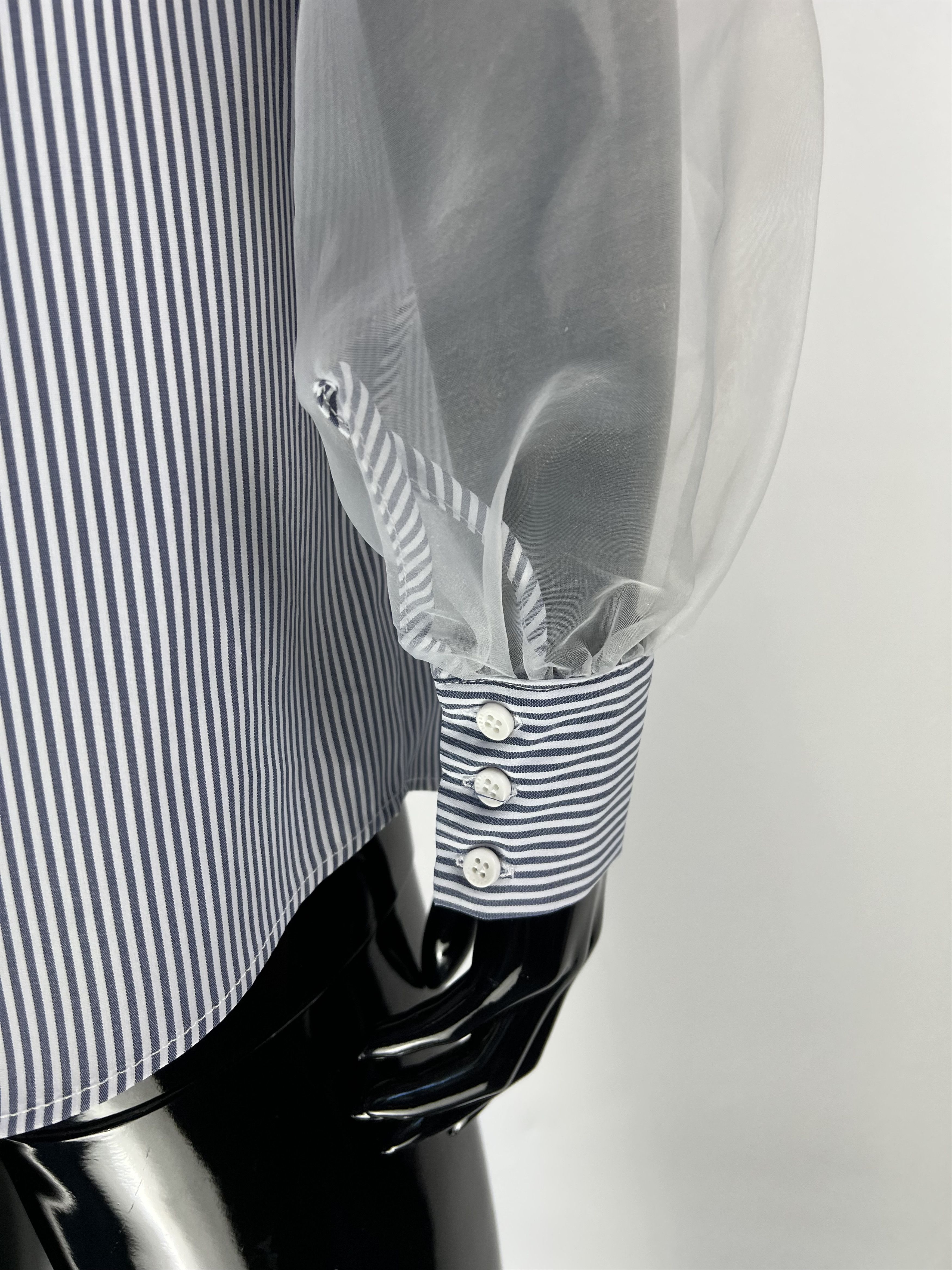 Imperial Imperial Women's Striped Mesh Button Up Shirt Size XS/S Size XS / US 0-2 / IT 36-38 - 8 Thumbnail