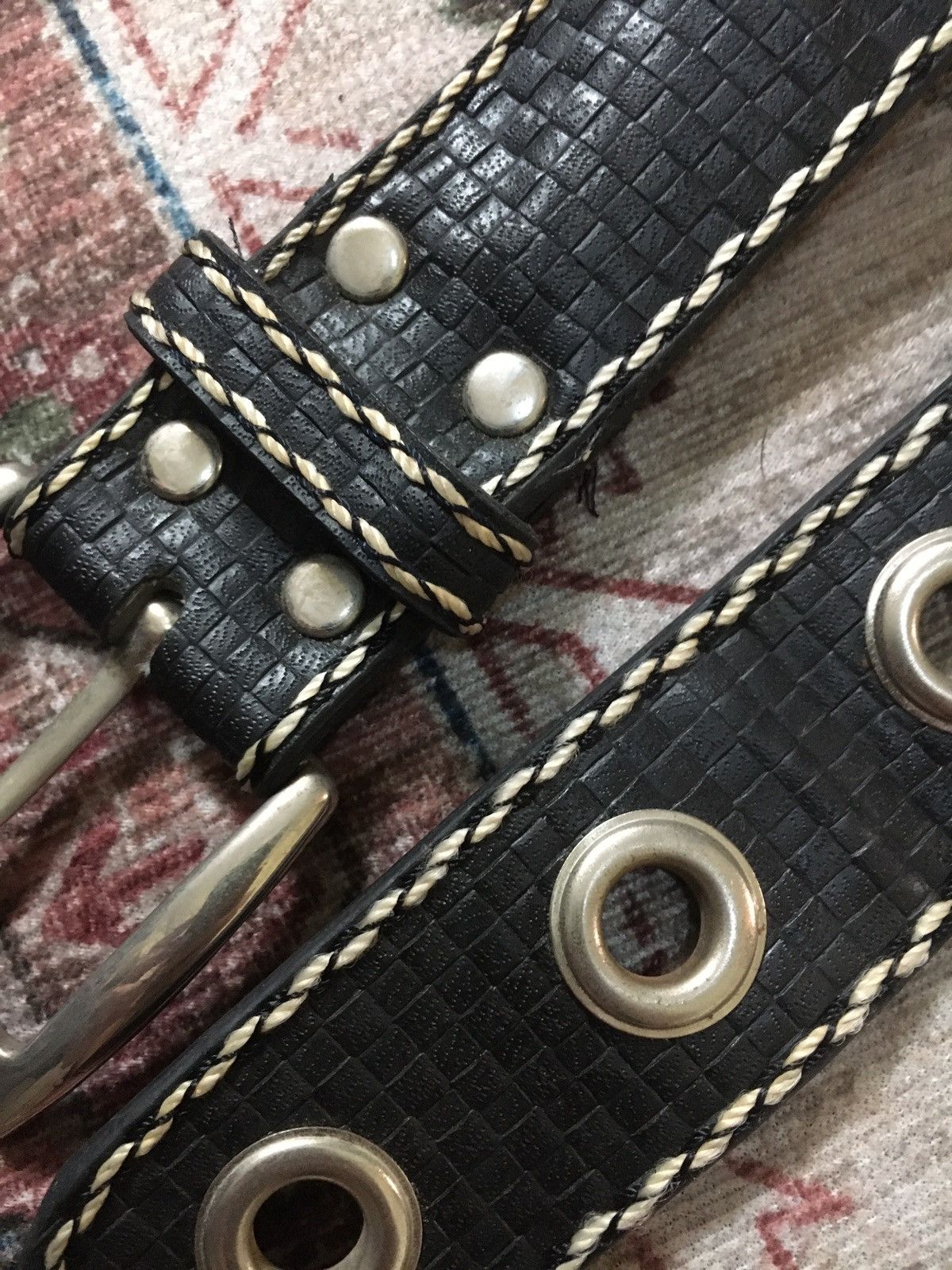 If Six Was Nine × Japanese Brand × Le Grande Bleu (L.G.B.) Black ringer belt Size ONE SIZE - 3 Thumbnail