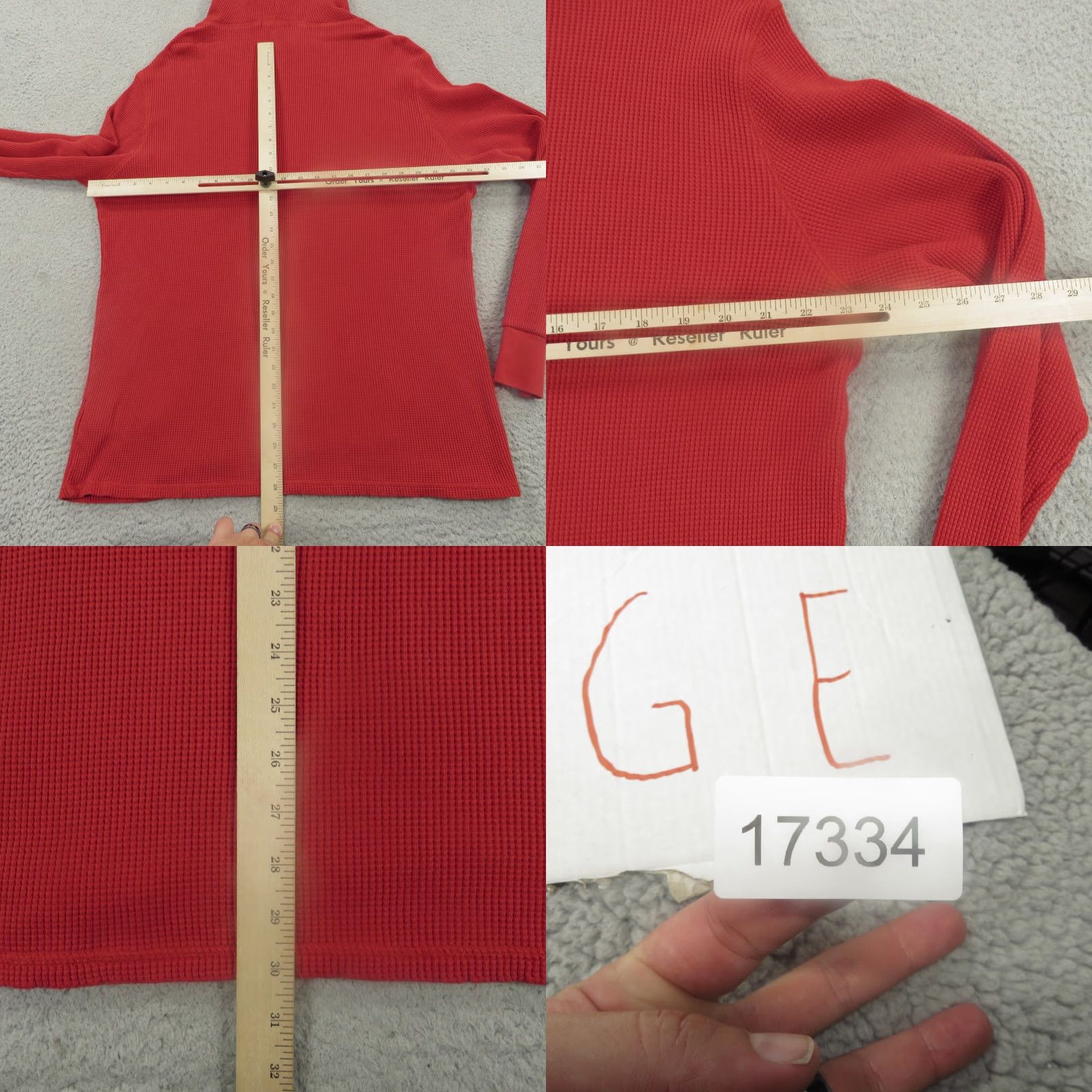 Polo Ralph Lauren Polo Ralph Lauren Hoodie Mens XL Red Waffle Thermal Pony Pullover Sweatshirt Sweater Knit Crew Neck Hooded Pockets Logo Embroidered Size US M / EU 48-50 / 2 - 8 Thumbnail