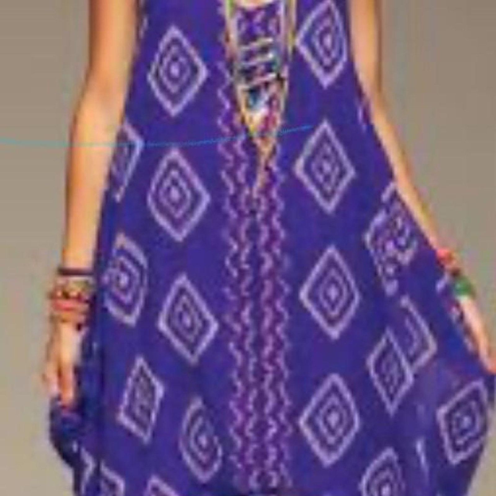 Billabong Purple patterned summer, beach, boho mini dress Size S / US 4 / IT 40 - 4 Thumbnail