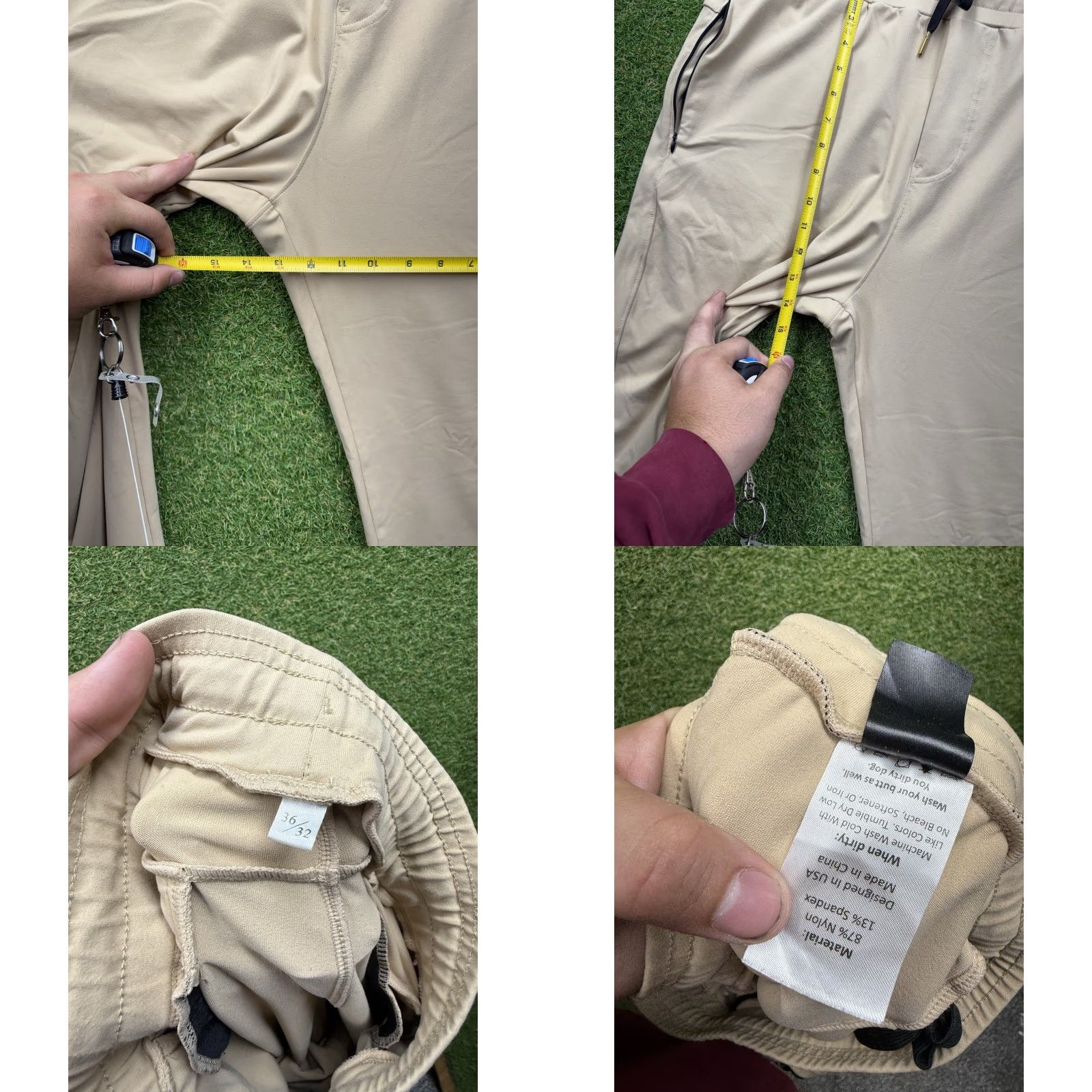 Vintage Rugged Black Sweatpants Mens Large Stretch Performance Slim Tapered Tech Beige Size US 33 - 8 Thumbnail