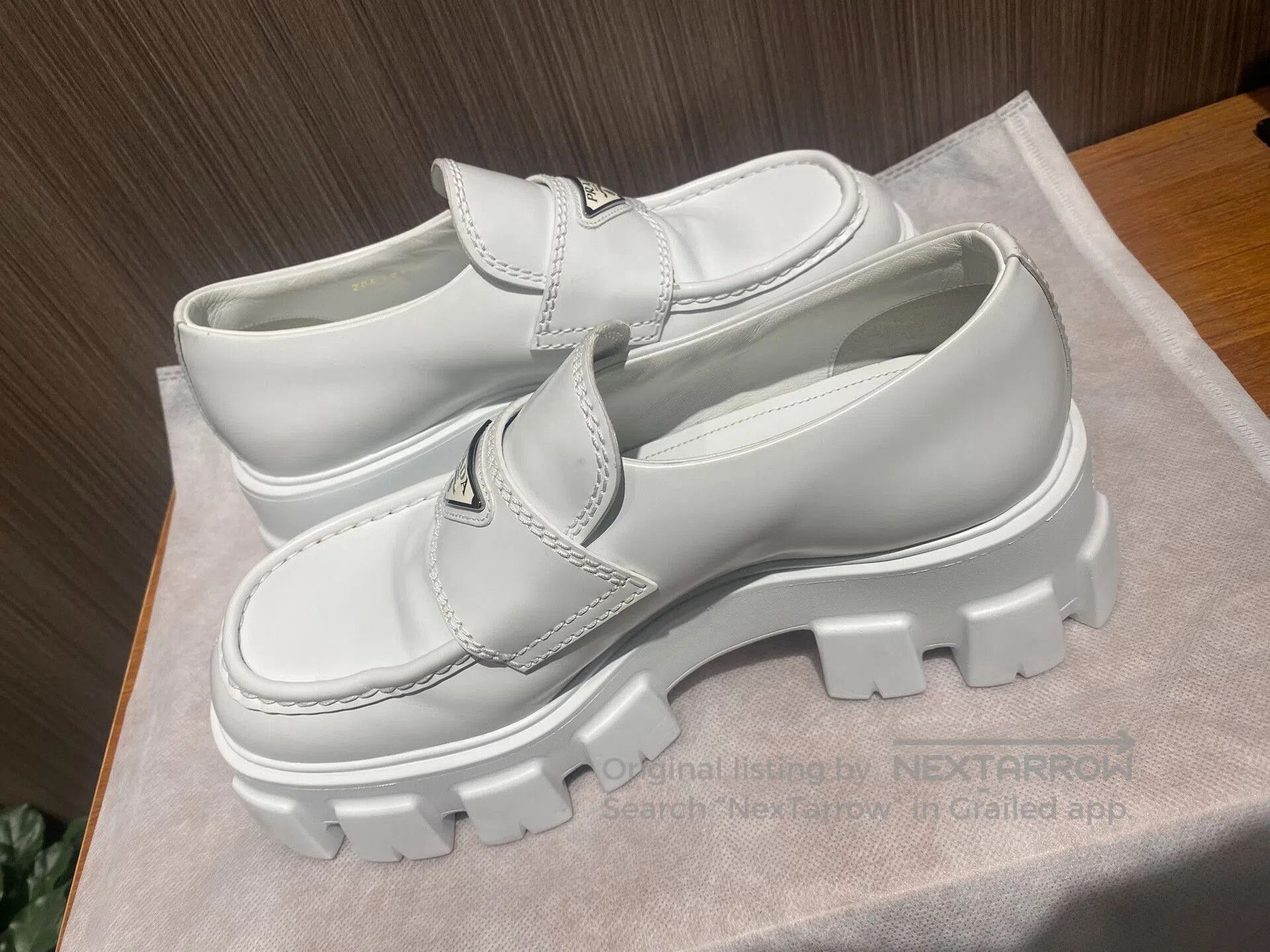 Prada Prada White Platform Loafers. Size US 7 / IT 37 - 7 Thumbnail