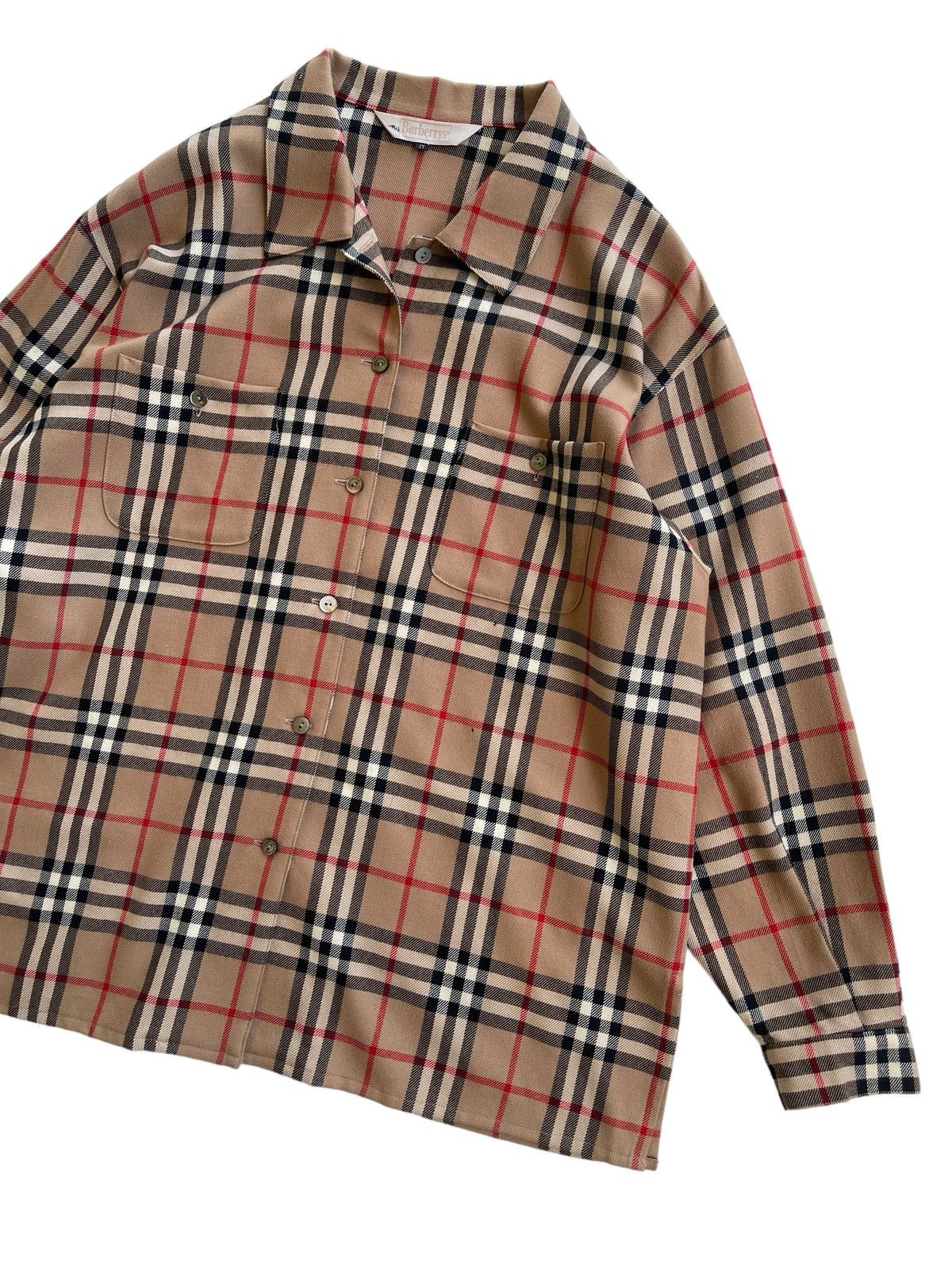 Burberry Oversized Burberrys Nova Checked Wool Vintage Shirt Size L / US 10 / IT 46 - 7 Thumbnail