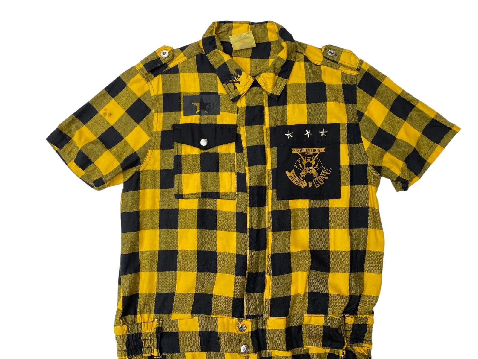Japanese Brand Vtg Super Lover Rock Overalls -Yellow/Black Size US 39 - 3 Thumbnail