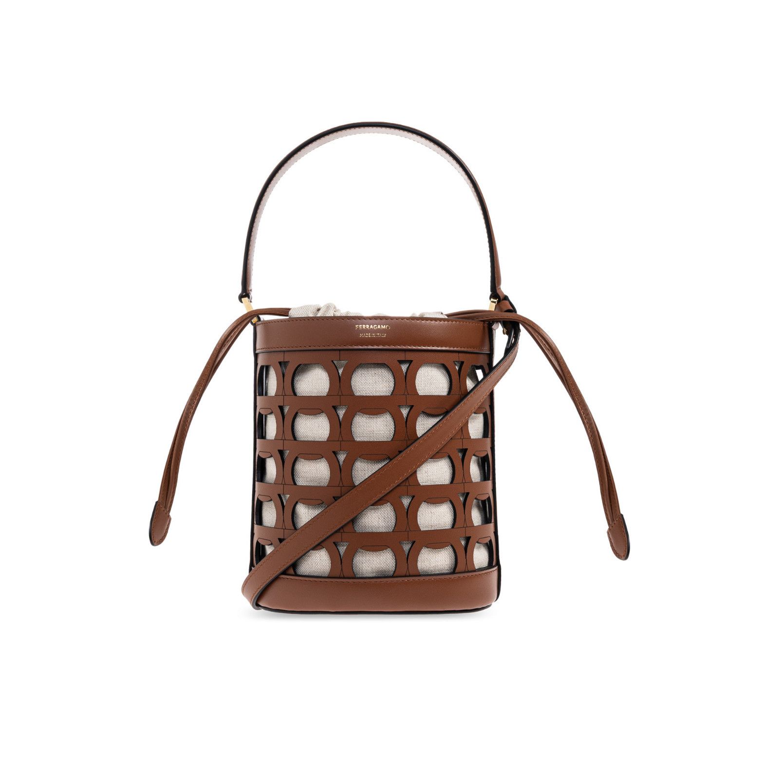 Salvatore Ferragamo FERRAGAMO Gancini XS $1250 Cognac Bucket Bag New & Authentic Size ONE SIZE - 1 Thumbnail