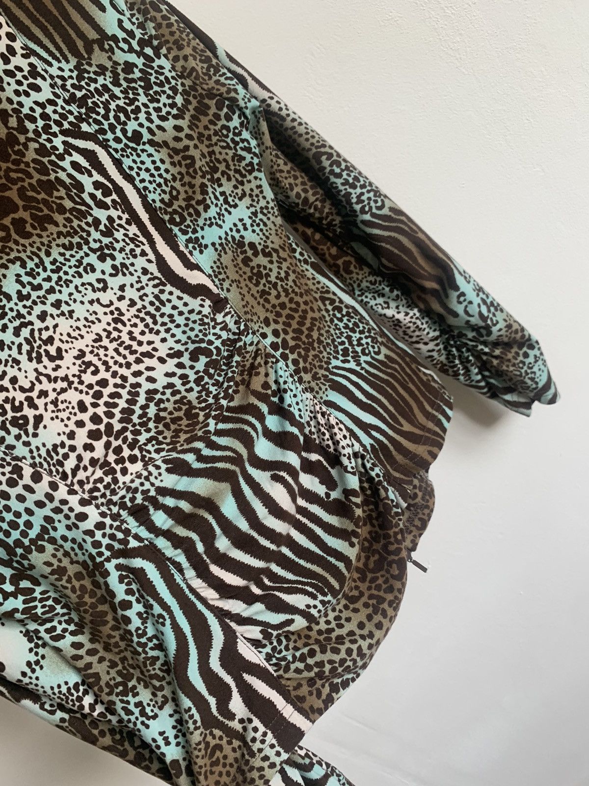 Joseph Ribkoff × Vintage VTG Joseph Ribkoff Teal Animal Print Long Sleeve Zip Up Size M / US 6-8 / IT 42-44 - 7 Thumbnail