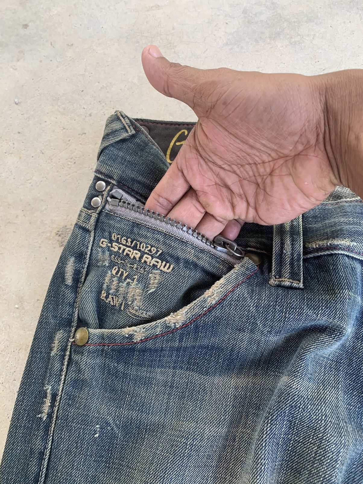 G-Star G Star Raw Distressed Jeans Pants Size US 34 / EU 50 - 9 Thumbnail