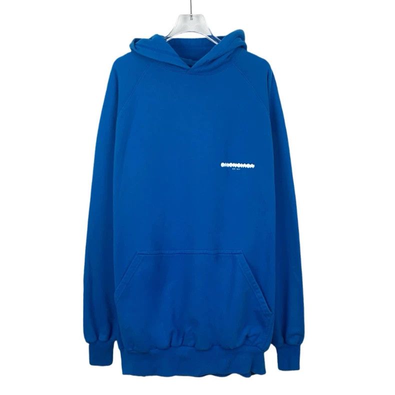 Balenciaga Balenciaga Blue logo monogrammed cotton hooded long-sleeve Size US L / EU 52-54 / 3 - 1 Thumbnail