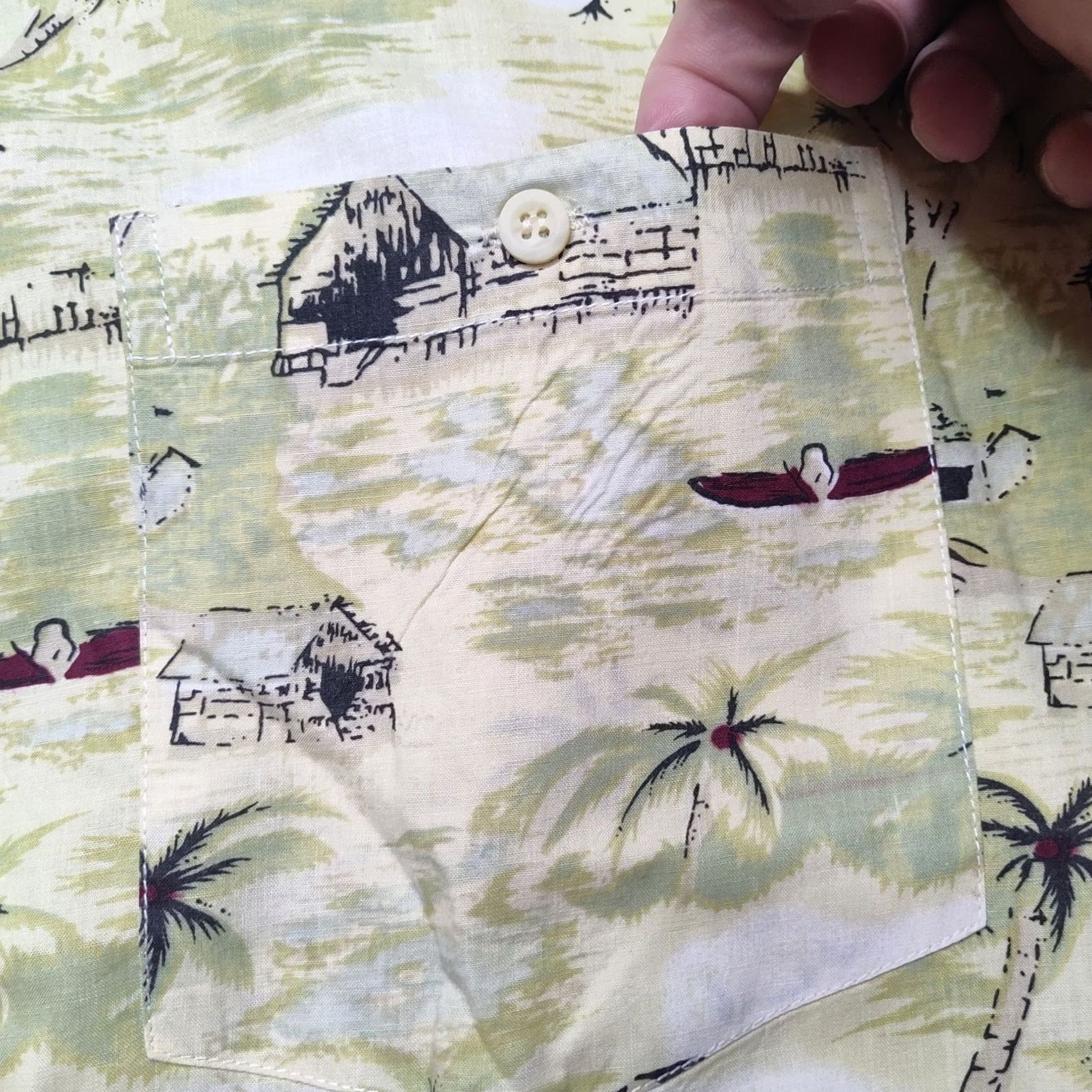 Vintage VINTAGE KB Classics Men XL Yellow Allover Print Cotton Hawaiian Camp Shirt Size US XL / EU 56 / 4 - 5 Thumbnail