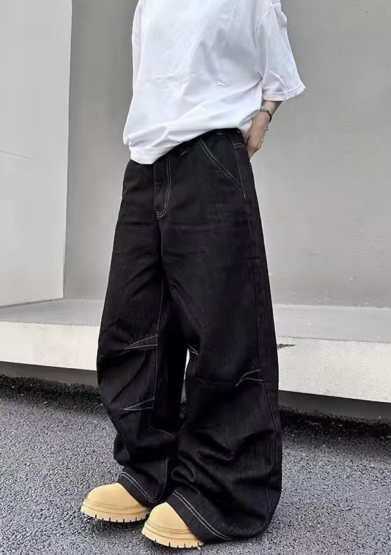 Japanese Brand × Jean Retro Black Baggy Jeans Size 31" - 1 Thumbnail