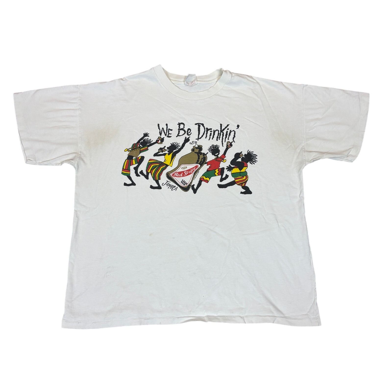 Vintage Vintage 1996 We Be Drinkin Red Stripe Reggae Shirt Men's XL Size US XL / EU 56 / 4 - 1 Thumbnail