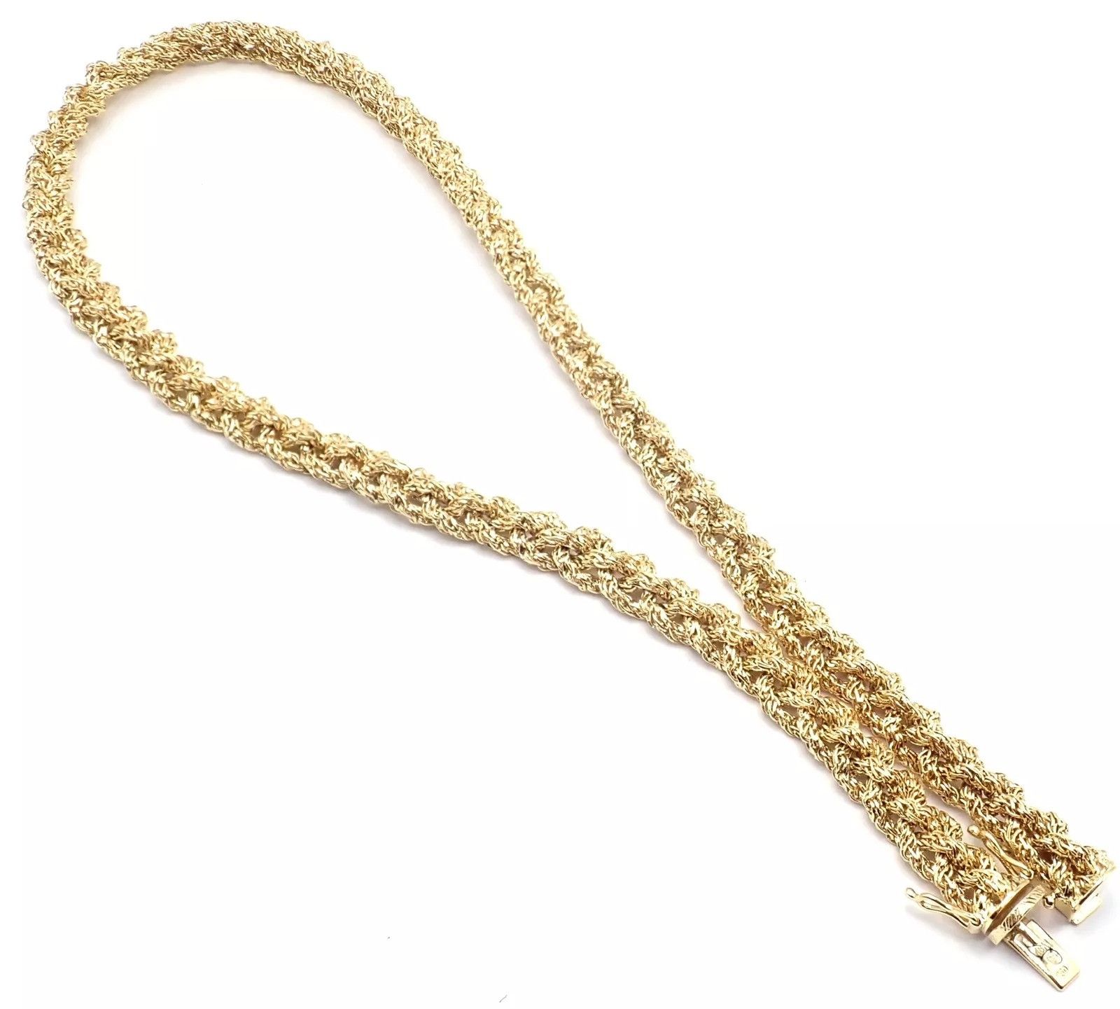 Tiffany & Co 18k Yellow Gold Basketweave Link Chain Necklace
