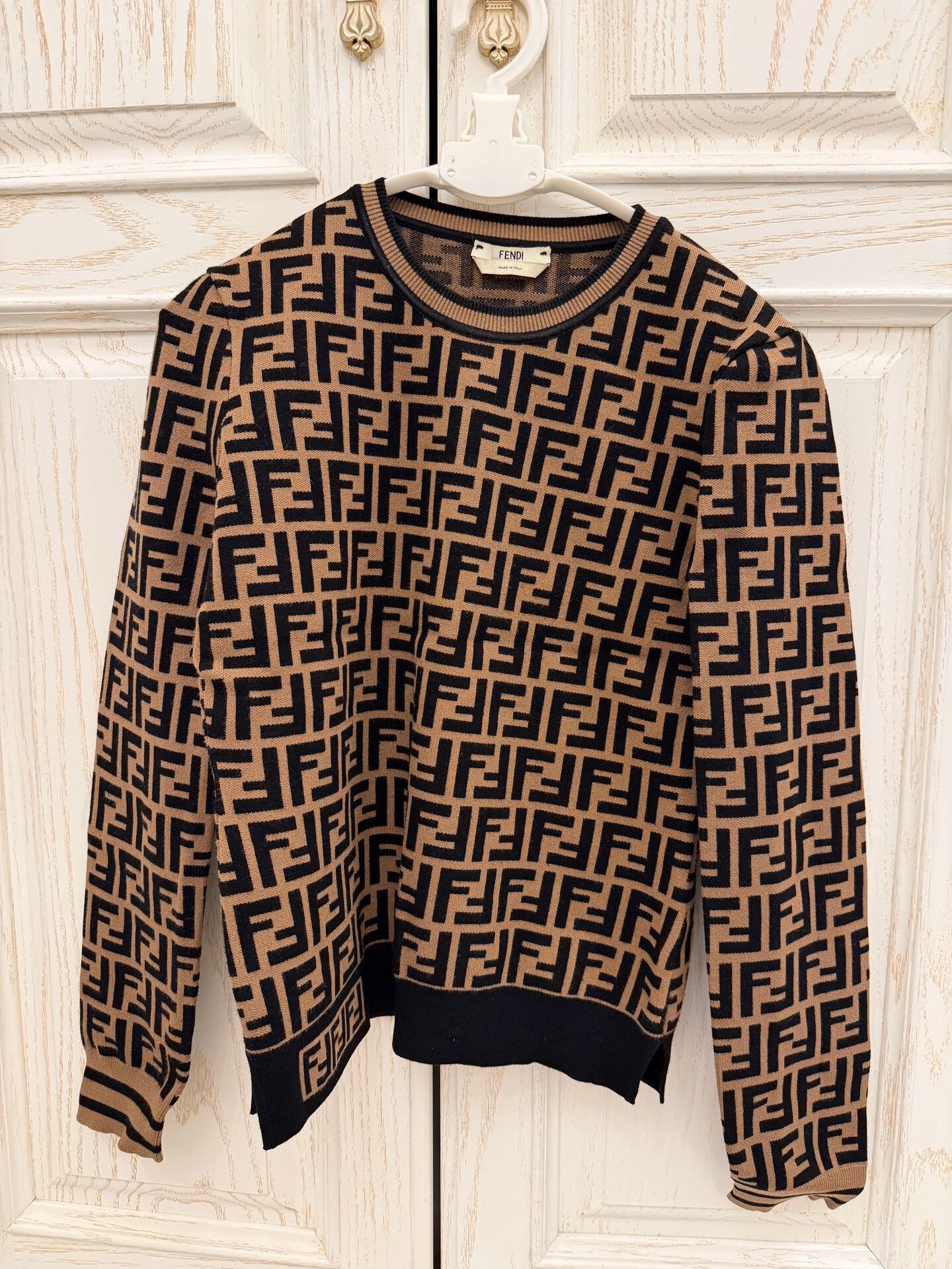 Fendi fendi double f logo long sleeve knit sweater Size US M / EU 48-50 / 2 - 1 Thumbnail