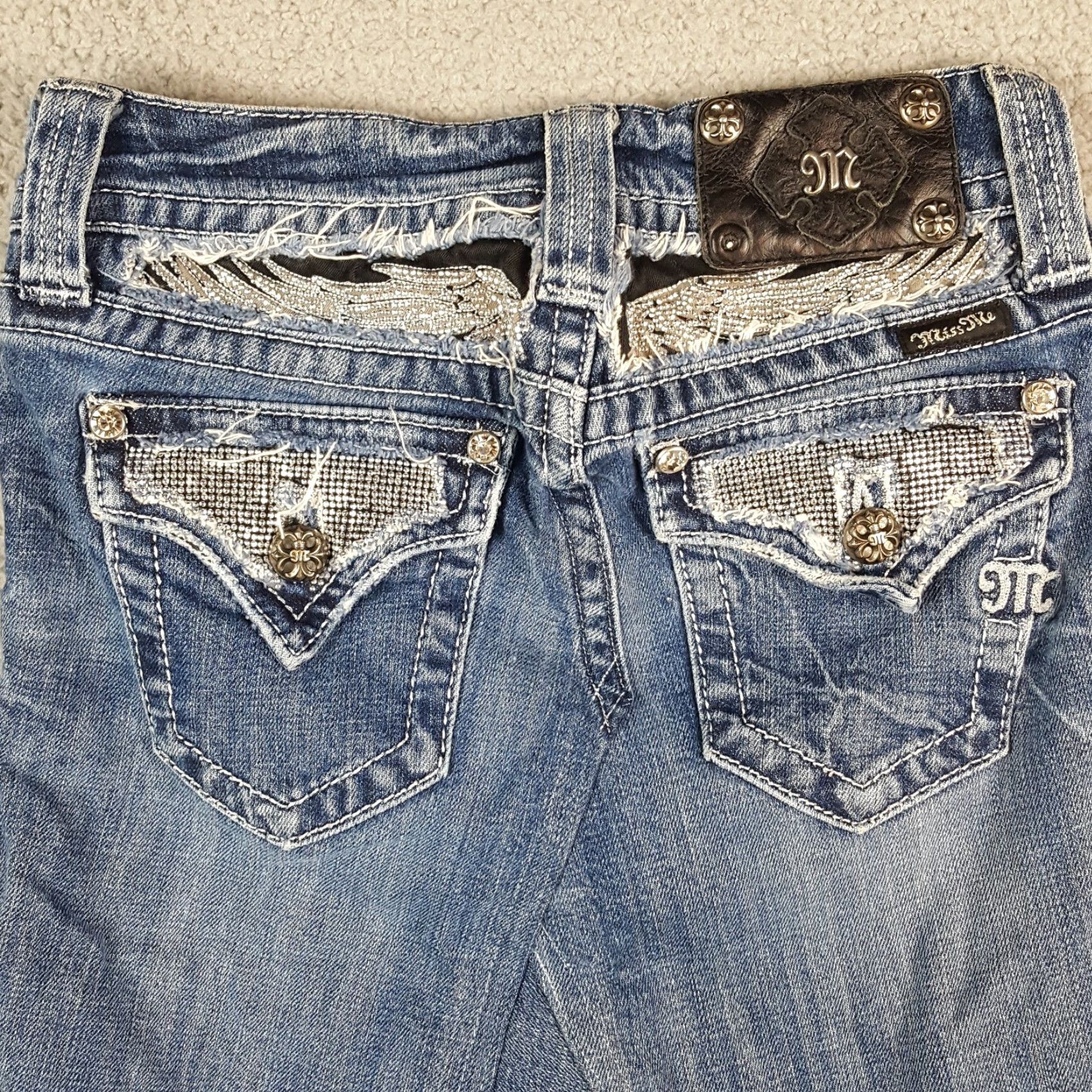 Miss Me VINTAGE Miss Me Denim Skirt Women's Size 24 Blue Knee Length Grunge 90s Y2K Skater Mens? Women Size 42" / US 20 - 6 Thumbnail