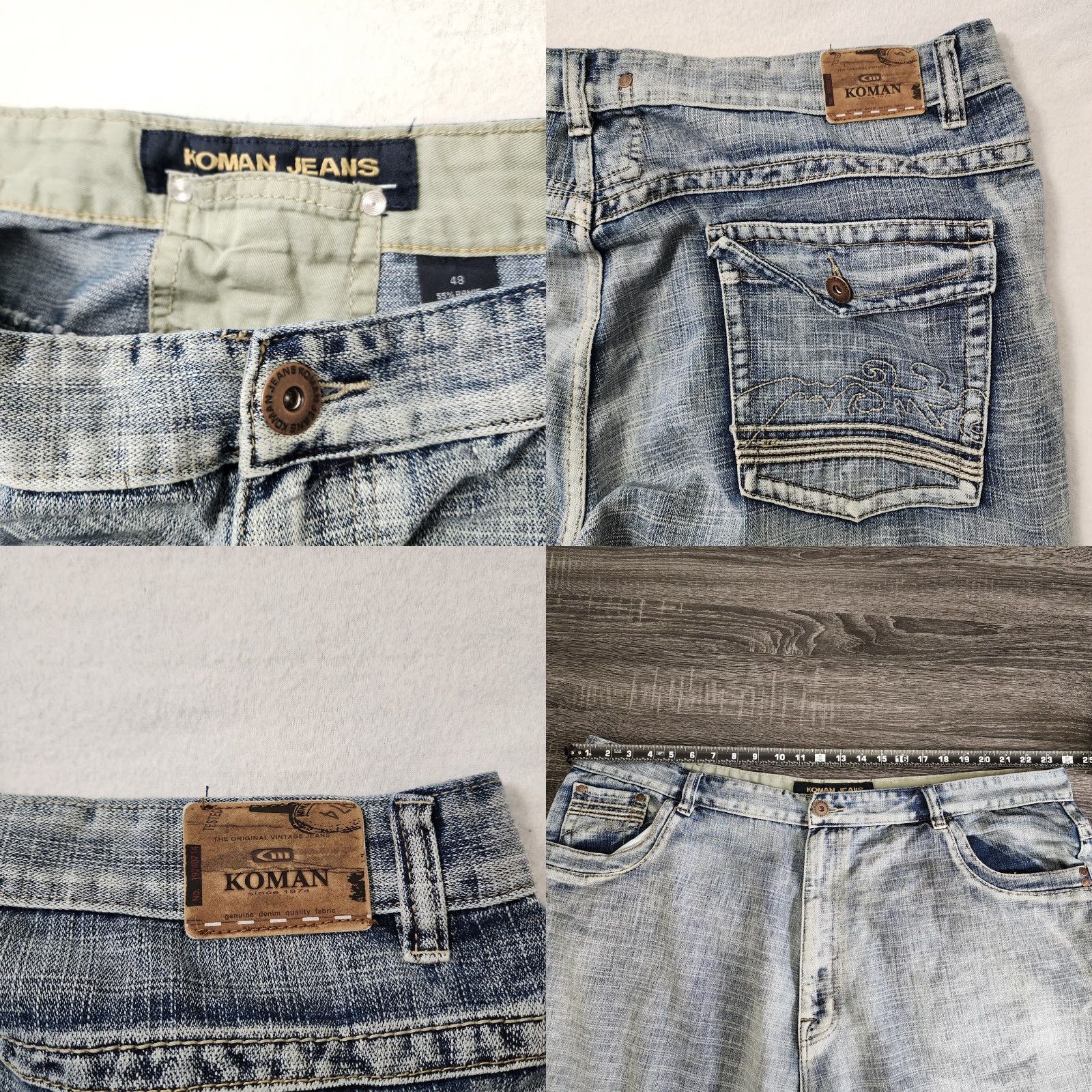 Vintage VINTAGE Y2K Koman Baggy Jeans Mens 48x31 Blue Hip Hop Embroidered Wide-Leg Grunge Skater Size US 32 / EU 48 - 8 Thumbnail