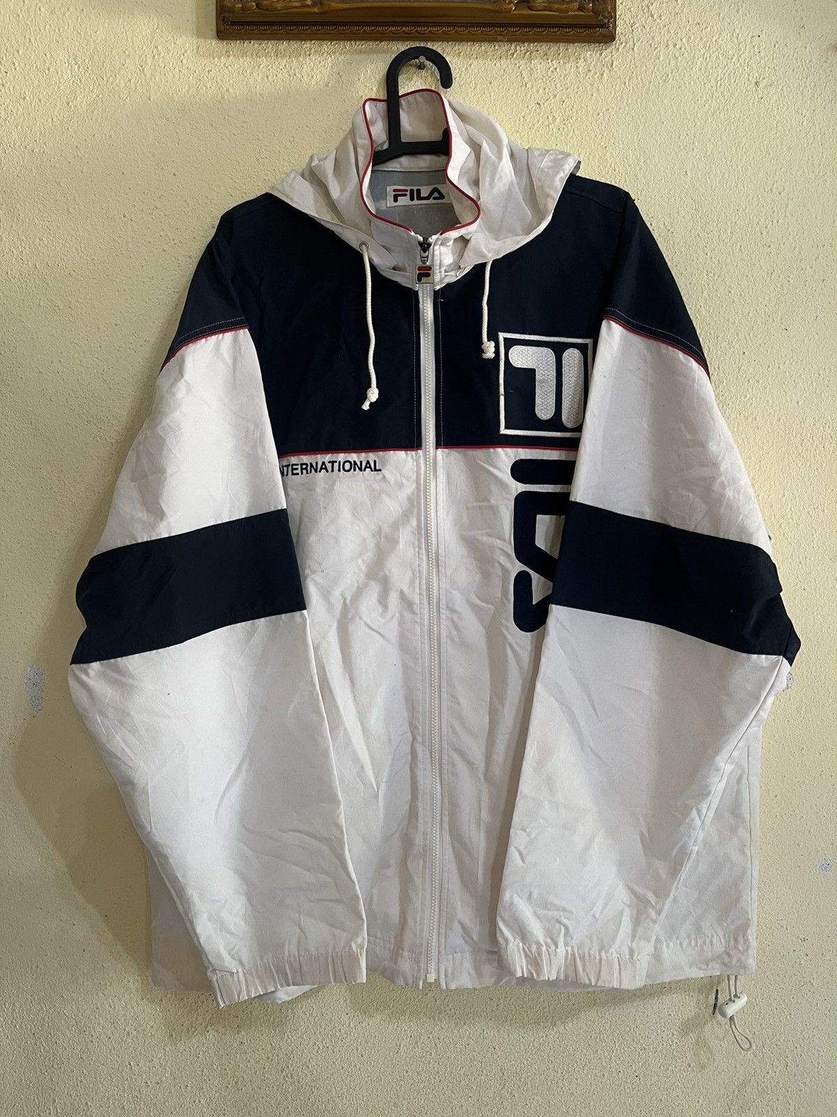 Fila Vintage Fila Windbreaker Hoodie Big Logo Size US XL / EU 56 / 4 - 1 Thumbnail