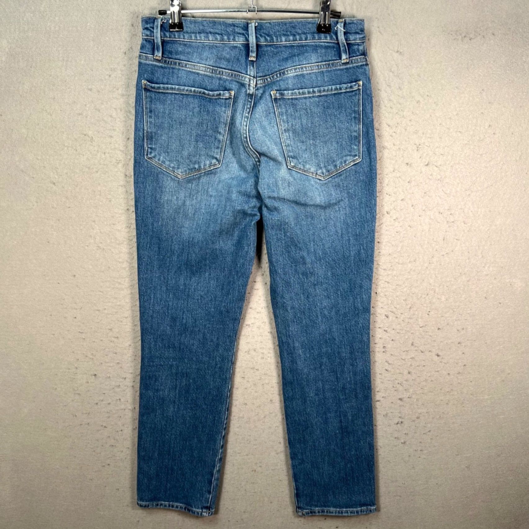 Frame Frame Jeans Womens 27 Crop High Rise Blue Denim Straight Leg 5-Pocket Size 27" / US 4 / IT 40 - 2 Thumbnail