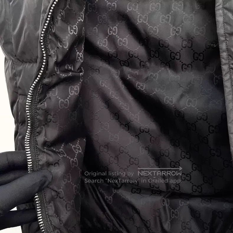 Gucci Gucci Black down vest full of printed logo Size S / US 4 / IT 40 - 9 Thumbnail