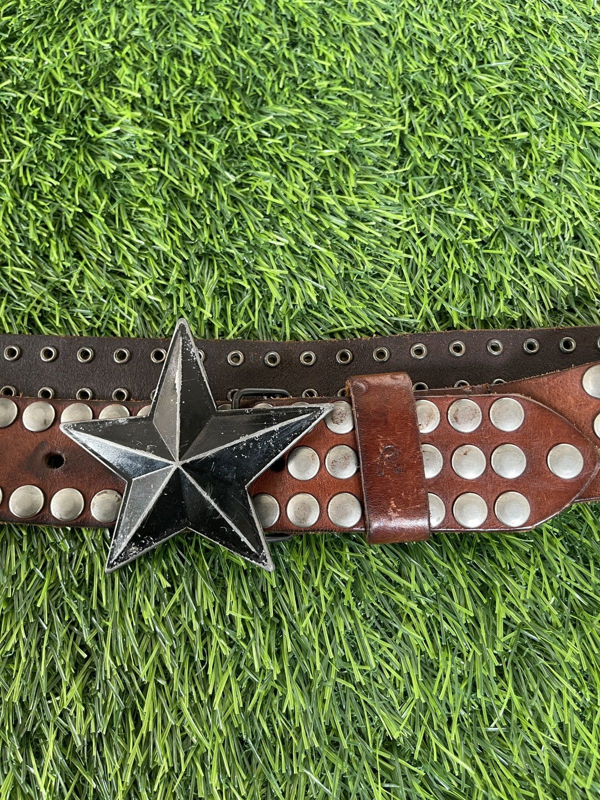 Hollywood Trading Company Vtg Belt🔥HOLLYWOOD TRADING COMPANY🔥Studded Start Buckle Size 34 - 5 Thumbnail