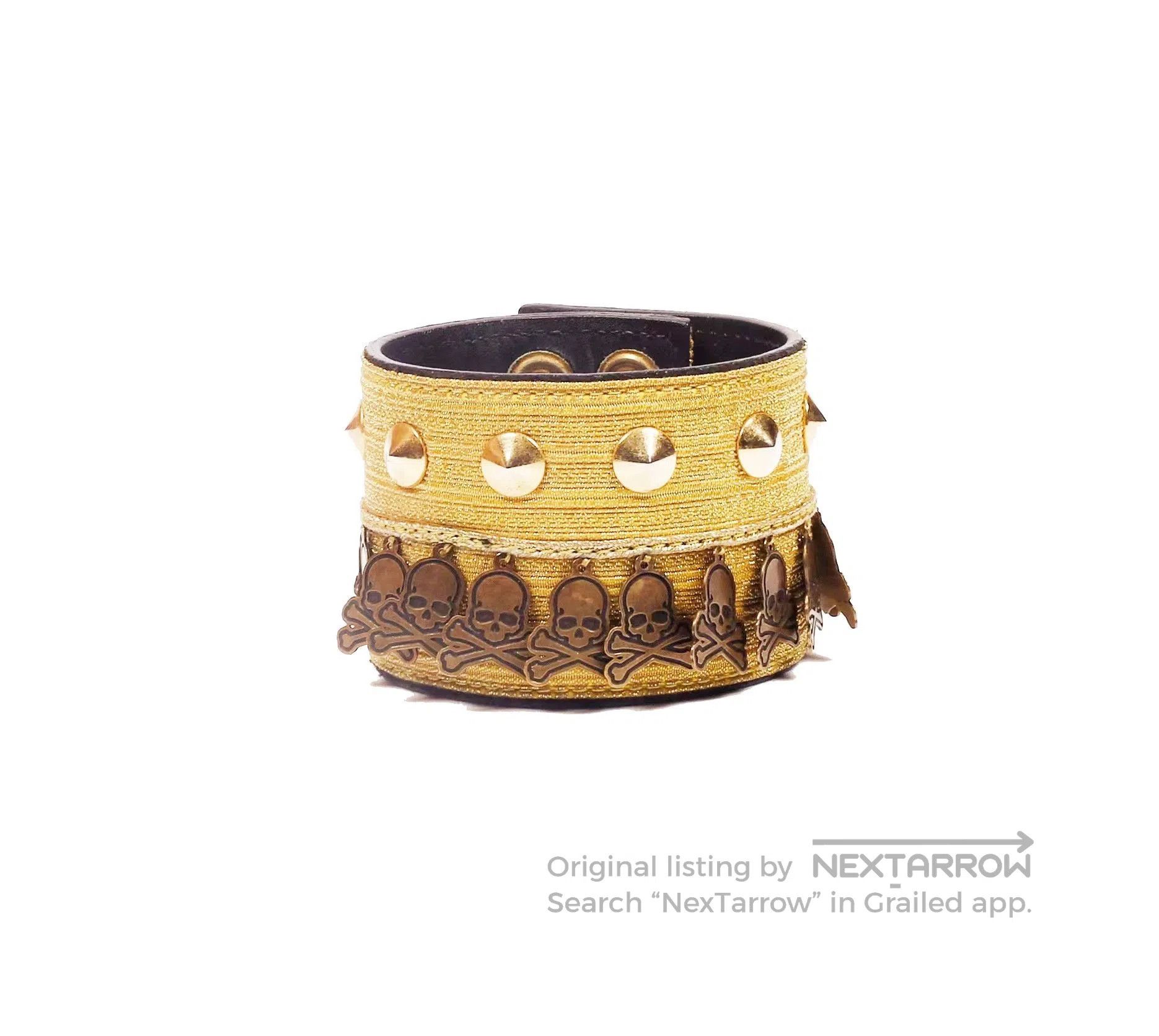 Japanese Brand Gold Indian Silk Embroidered Bracelet. Size ONE SIZE - 2 Thumbnail
