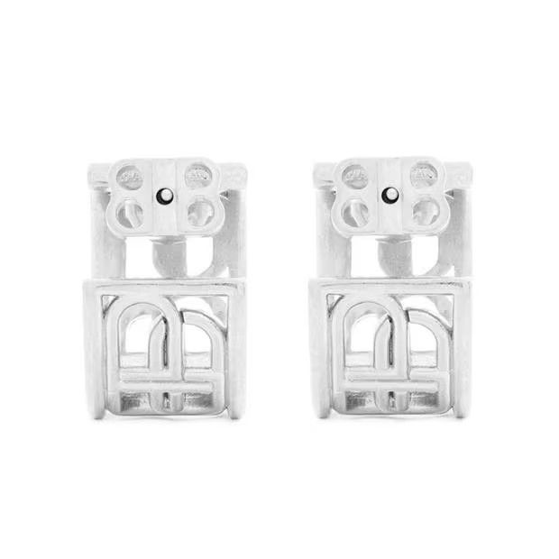 Balenciaga o1g2r1mq0924 Size: OS / Bb Hoop Earrings in Silver Size ONE SIZE - 3 Thumbnail